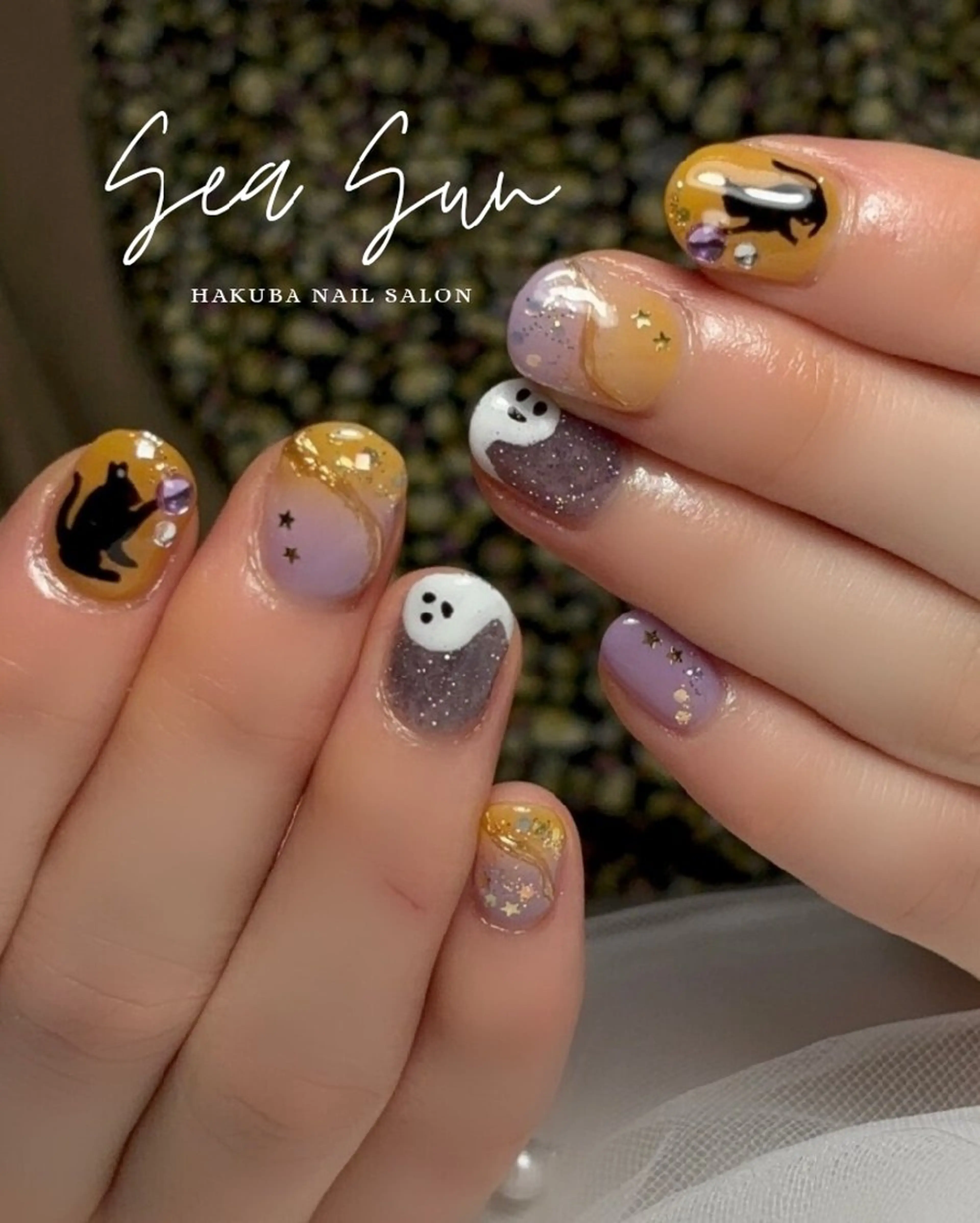 ネイル ハロウィン ハンドネイル 白馬ネイルサロン （しーさん）のネイルデザイン