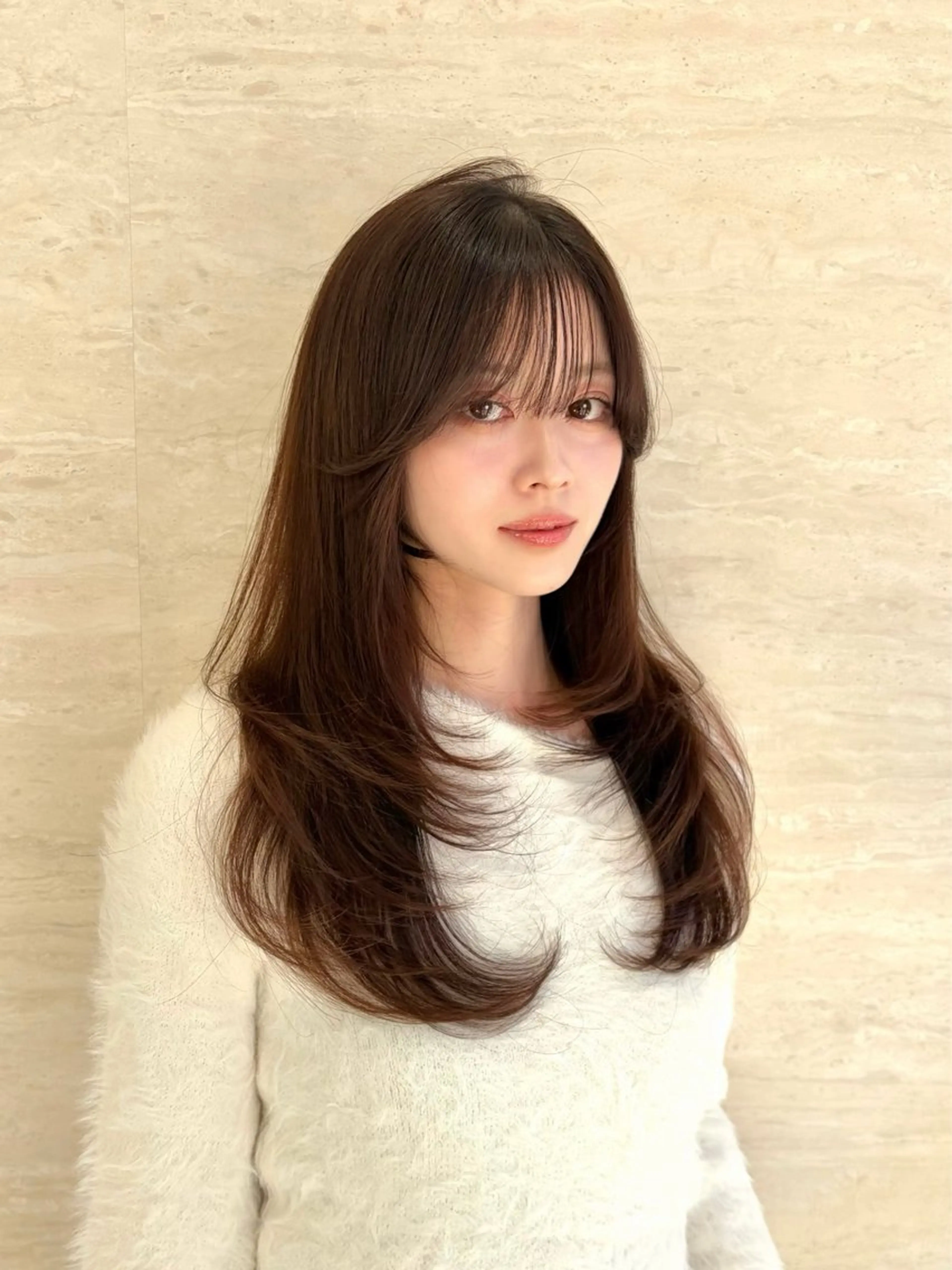 ロング レイヤーカット カット ヘアカラー PULSE yokohama所属・横浜駅/韓国レイヤー カット/髪質改善のヘアスタイル