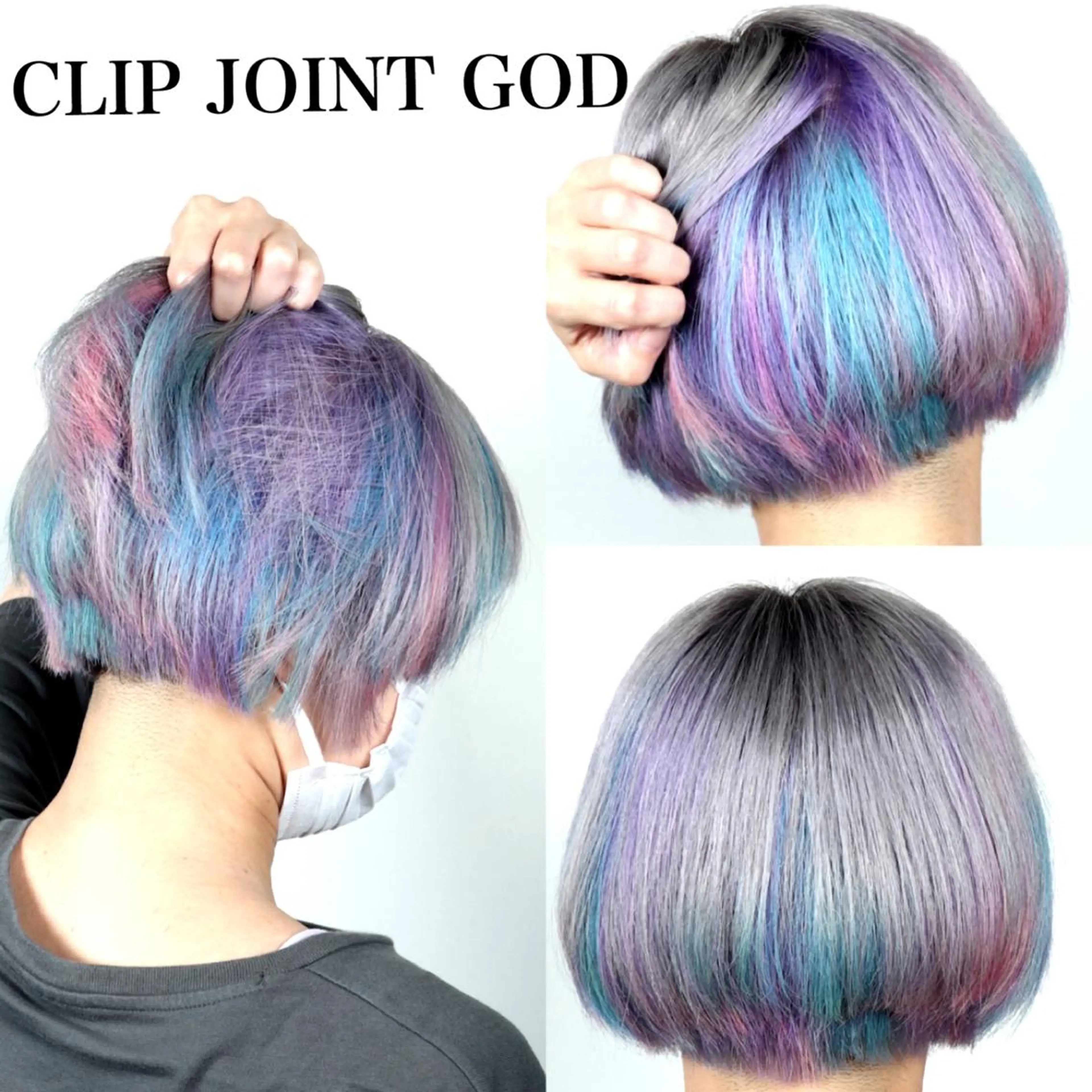 ショート カラー ハイトーンカラー メッシュ シルバー ヘアカラー トリートメント ヘアセット 秋葉 洸平のヘアスタイル