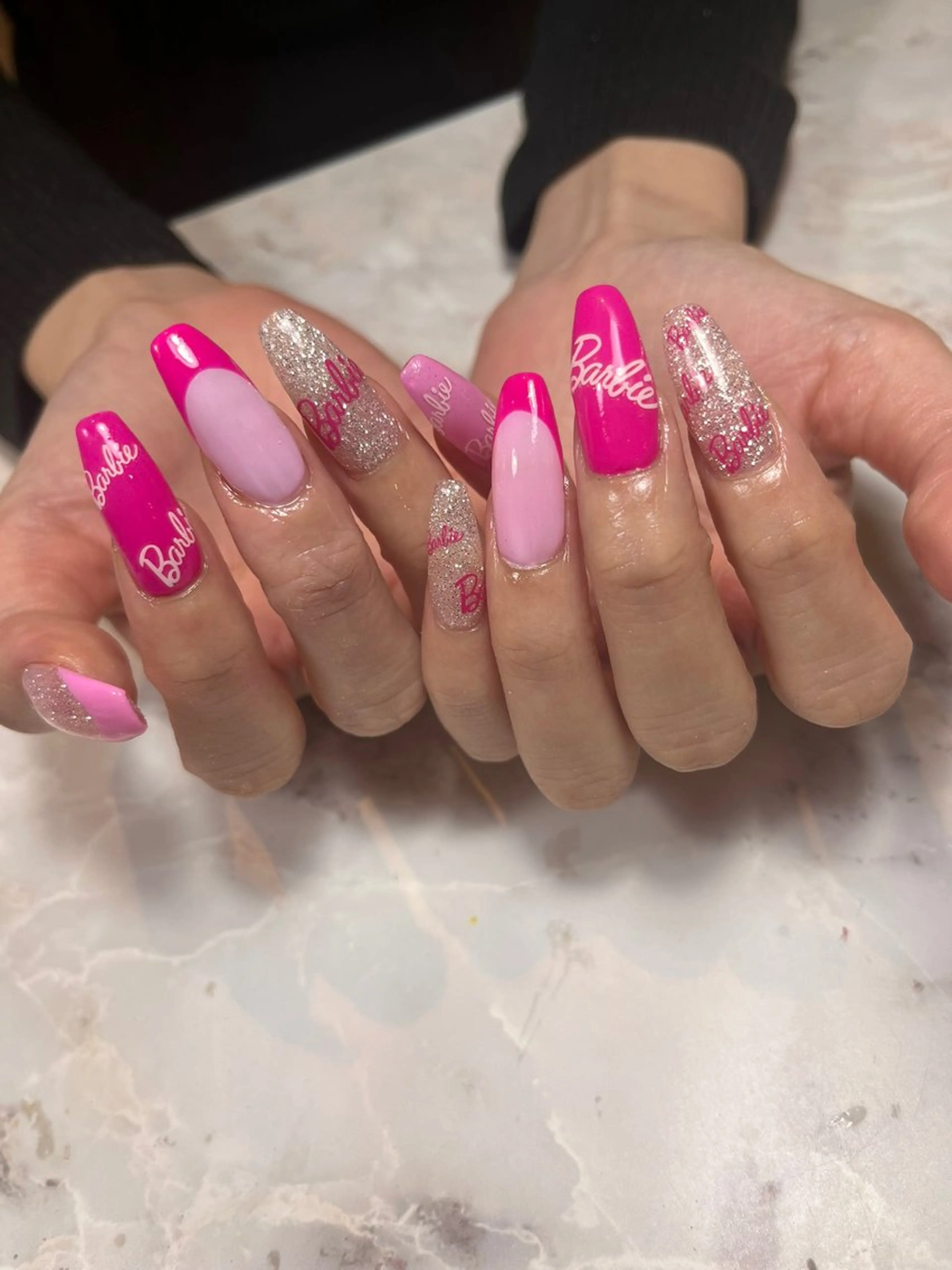 🩷Barbieネイル🩷🍭🍬🛼オフ込みの写真