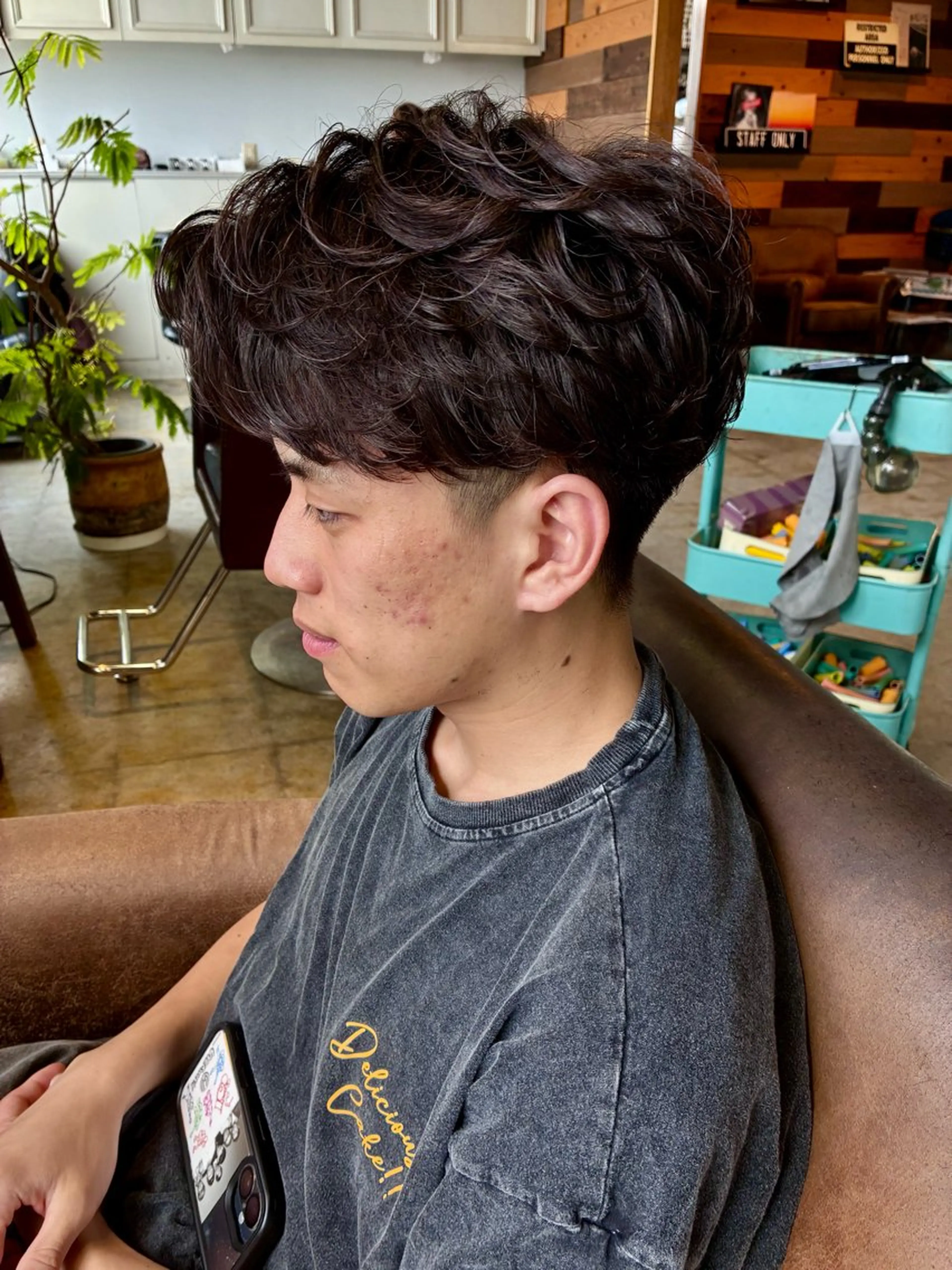 パーマ メンズ カット パーマ トリートメント 金山/メンズパーマ 西村侑真のヘアスタイル