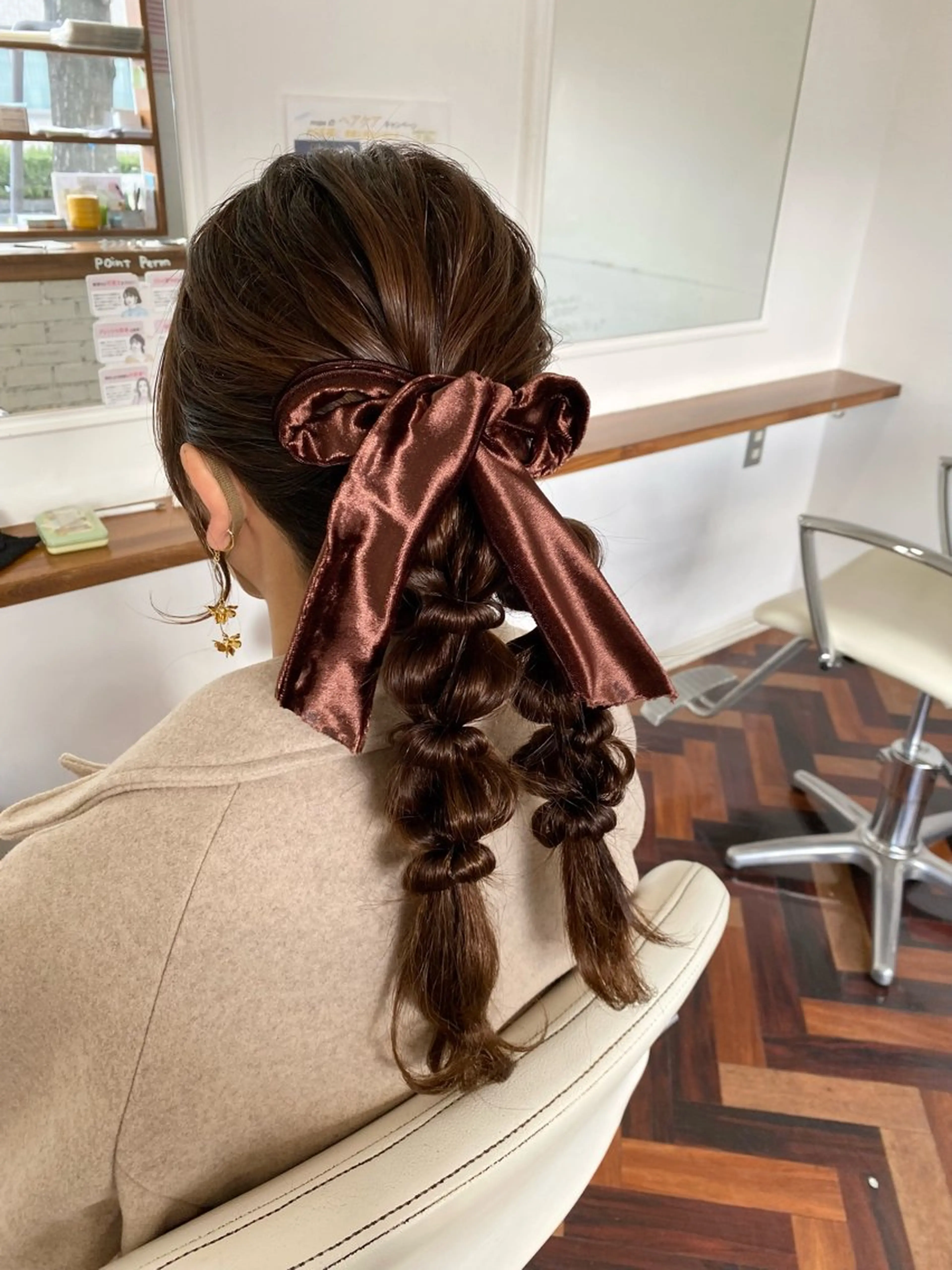 セミロング ヘアアレンジ ポニーテール ヘアセット Kazaoka Saraのヘアスタイル