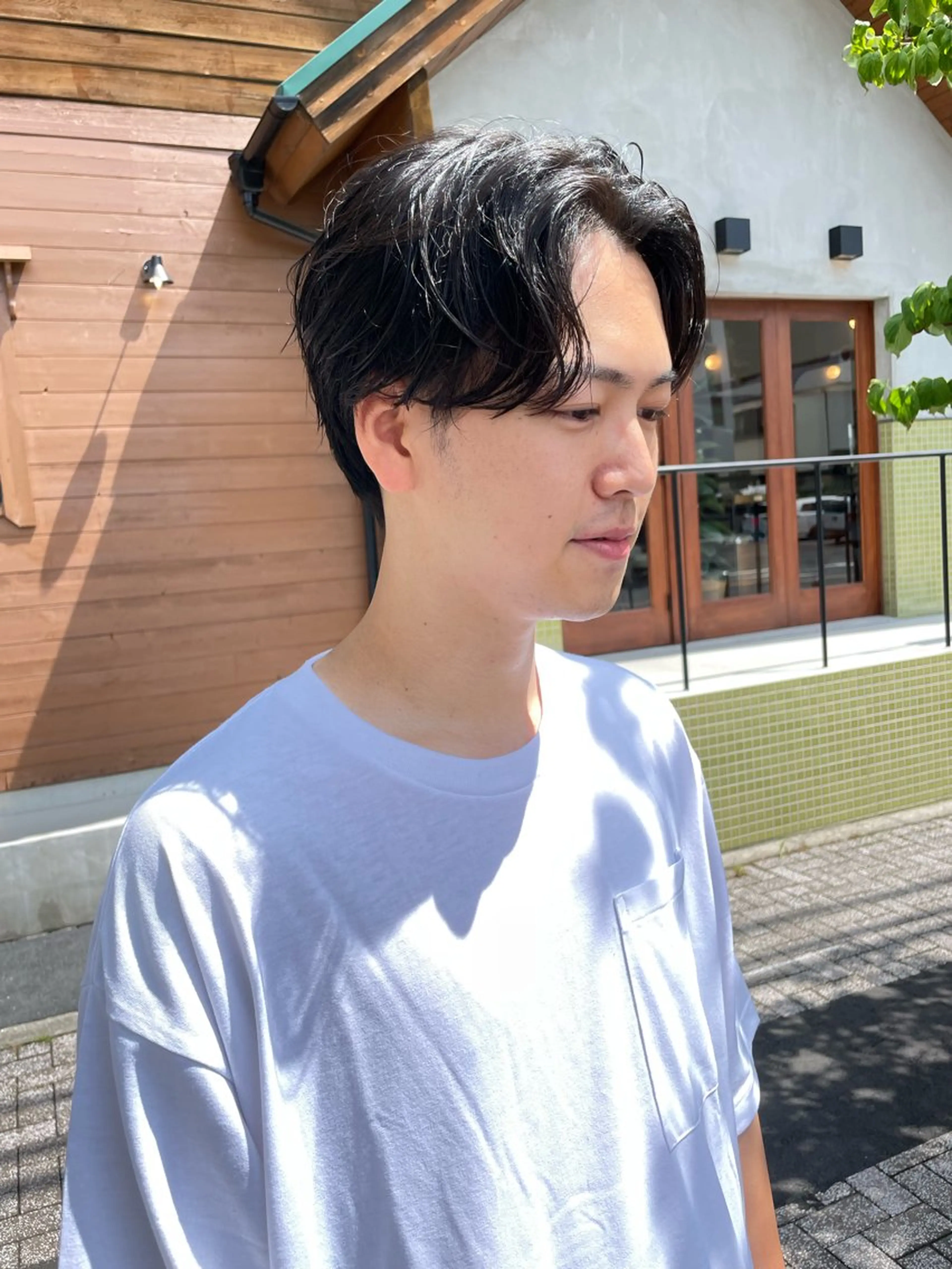 メンズ センターパート カット パーマ 五十嵐 雄毅のヘアスタイル