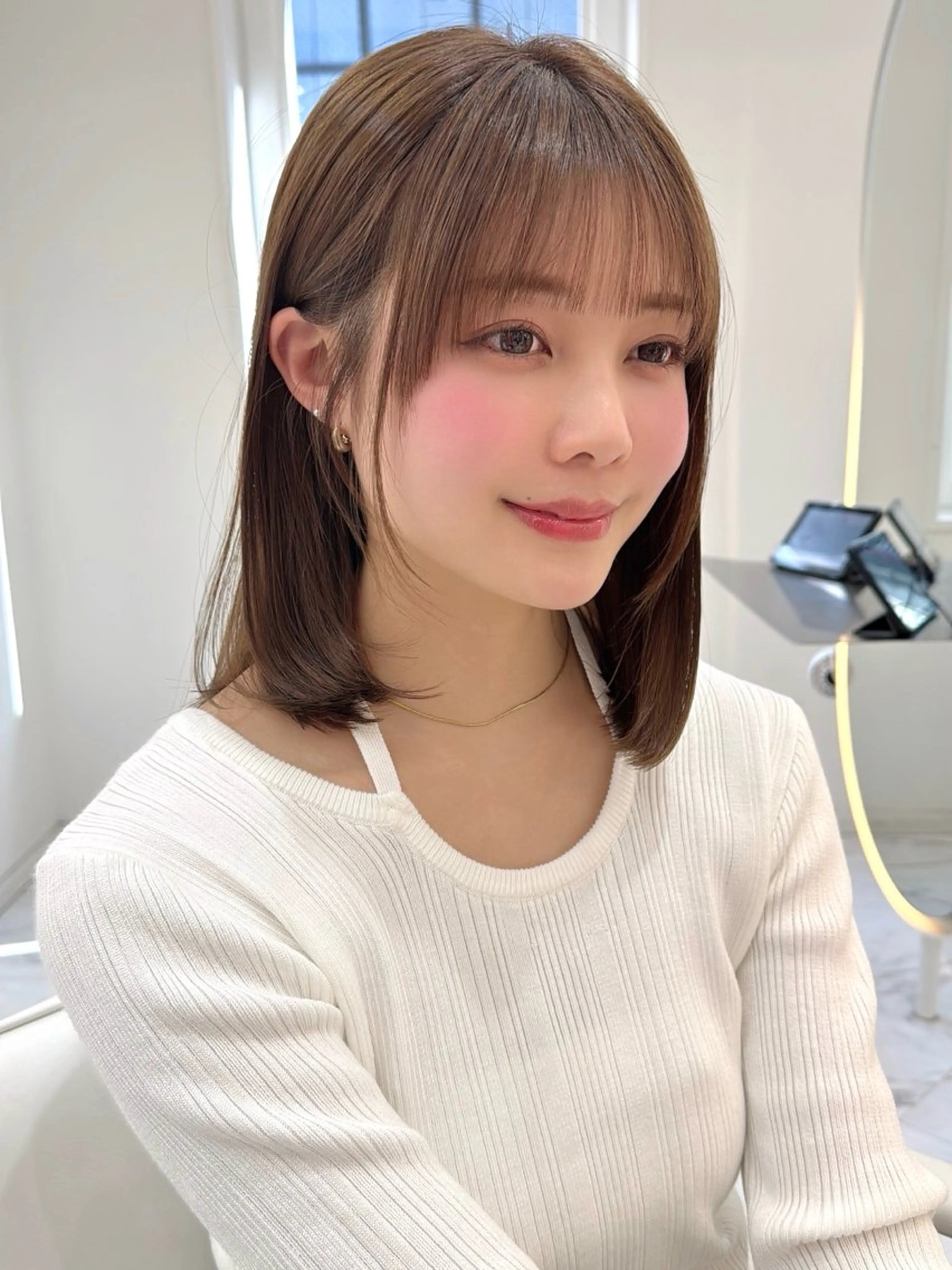 ミディアム カラー ボブ カット ヘアカラー 縮毛矯正 ボブ/レイヤー /植原健太のヘアスタイル