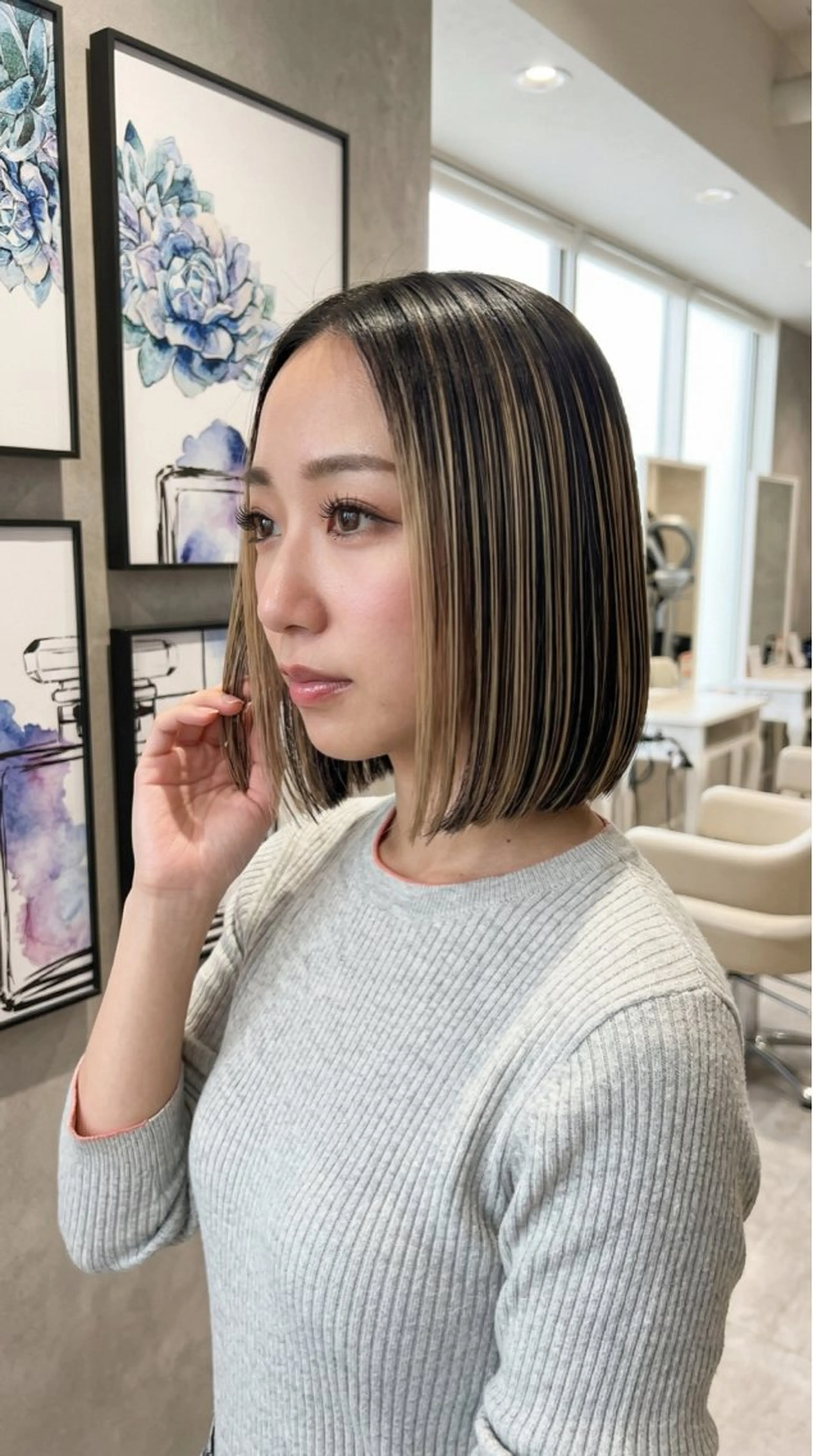 ミディアム カット トリートメント 髪質改善/縮毛矯正 /ブリーチ矯正/岡部のヘアスタイル