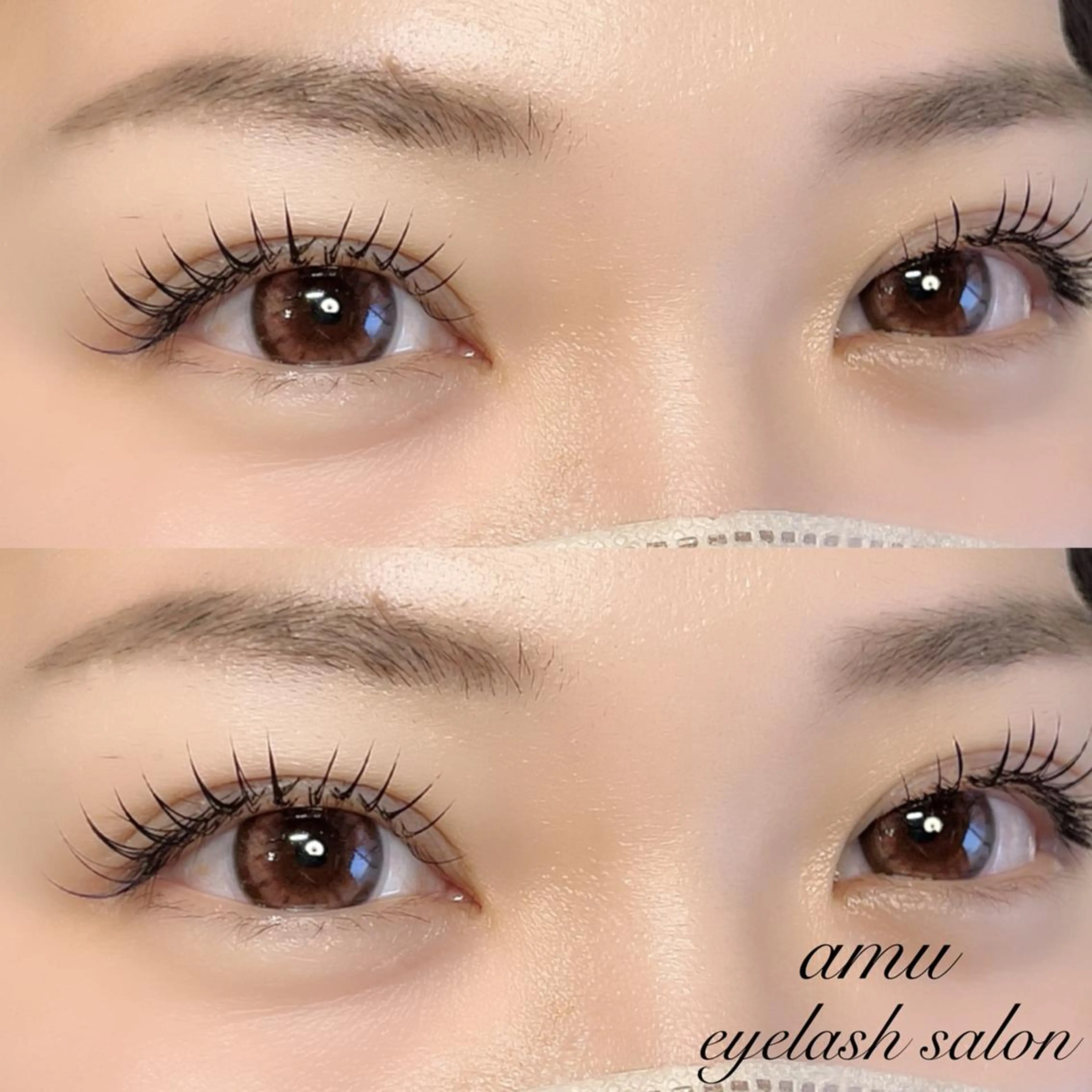 マツエク・マツパ フラットラッシュ amu eyelashのマツエク・マツパデザイン