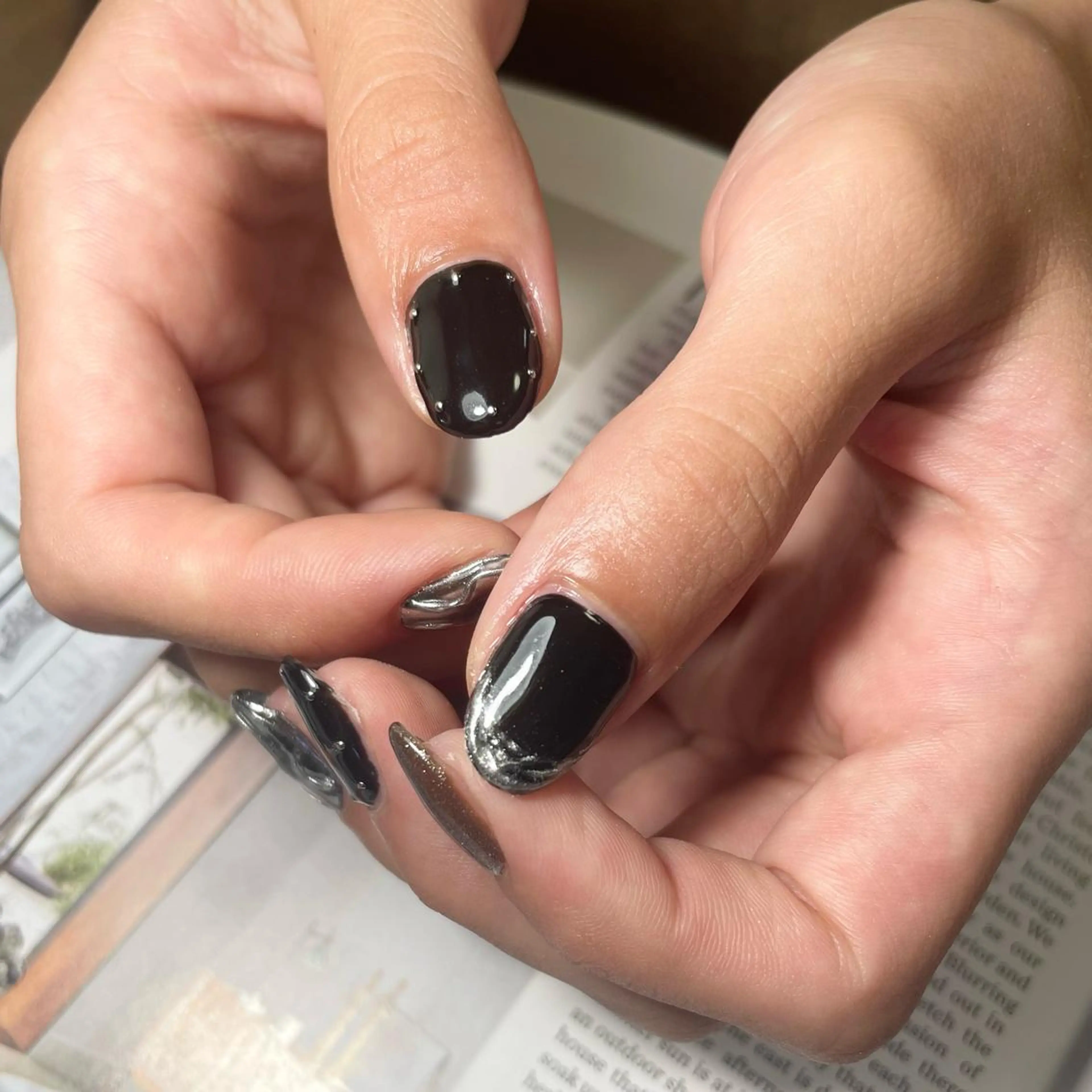 ネイル シルバー Lofinails ちひろのネイルデザイン