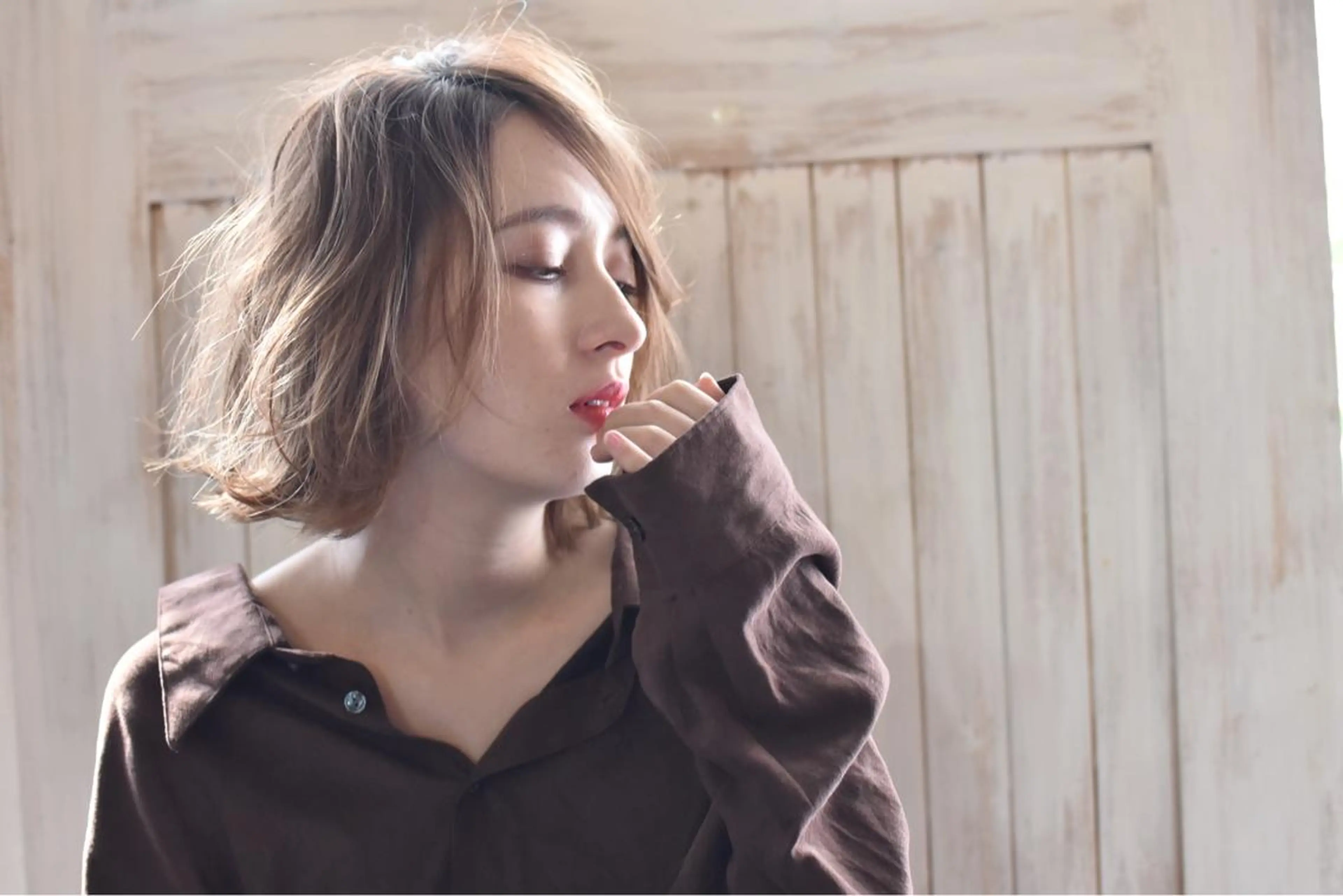 ミディアム カラー パーマ メンズ カット ヘアカラー トリートメント 南堀江🌿パーマ Tetsu【テツ】のヘアスタイル