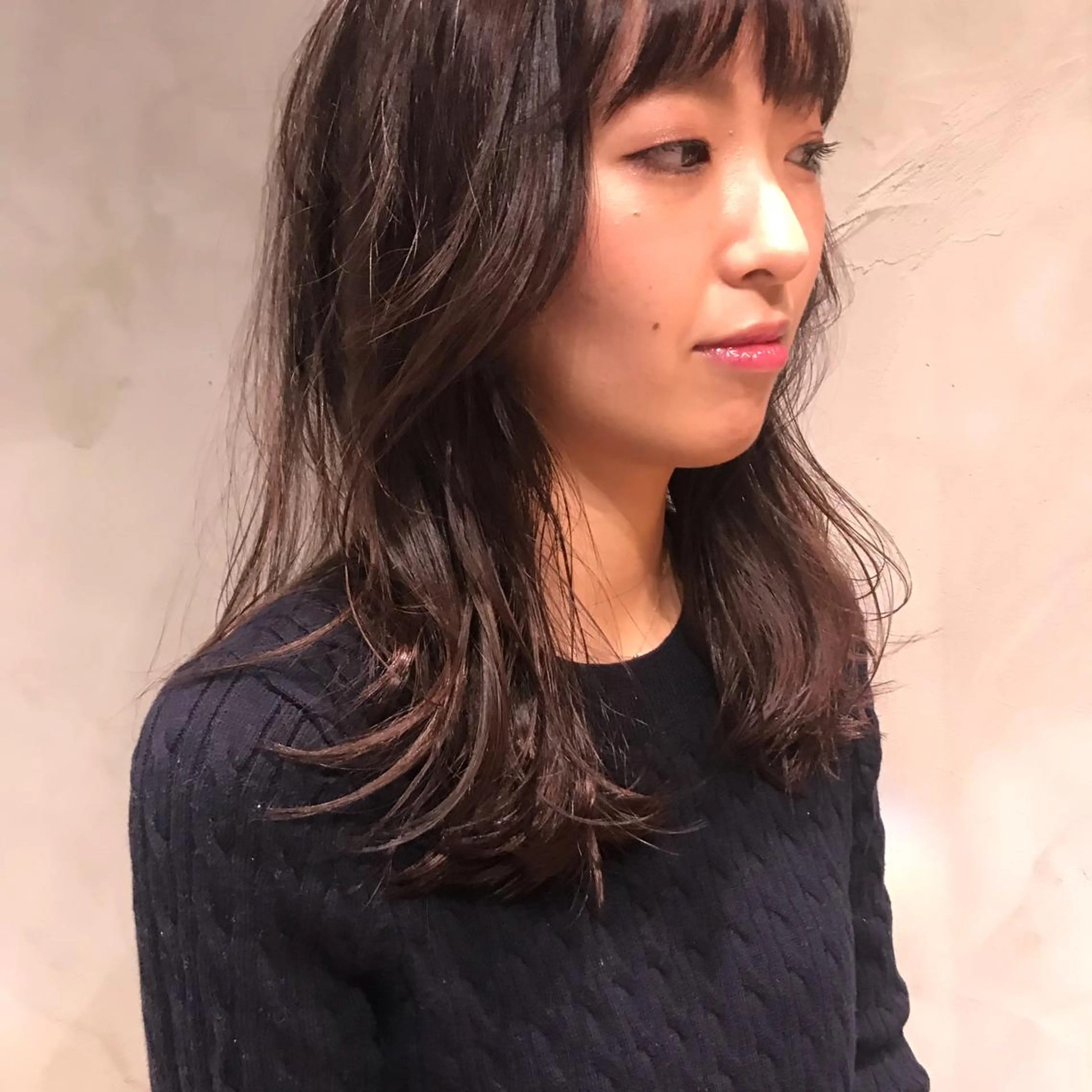 セミロング カラー ブラウンカラー ピンクカラー ピンクブラウン 柔らかブラウン/顔周 りレイヤー♡ユウシのヘアスタイル