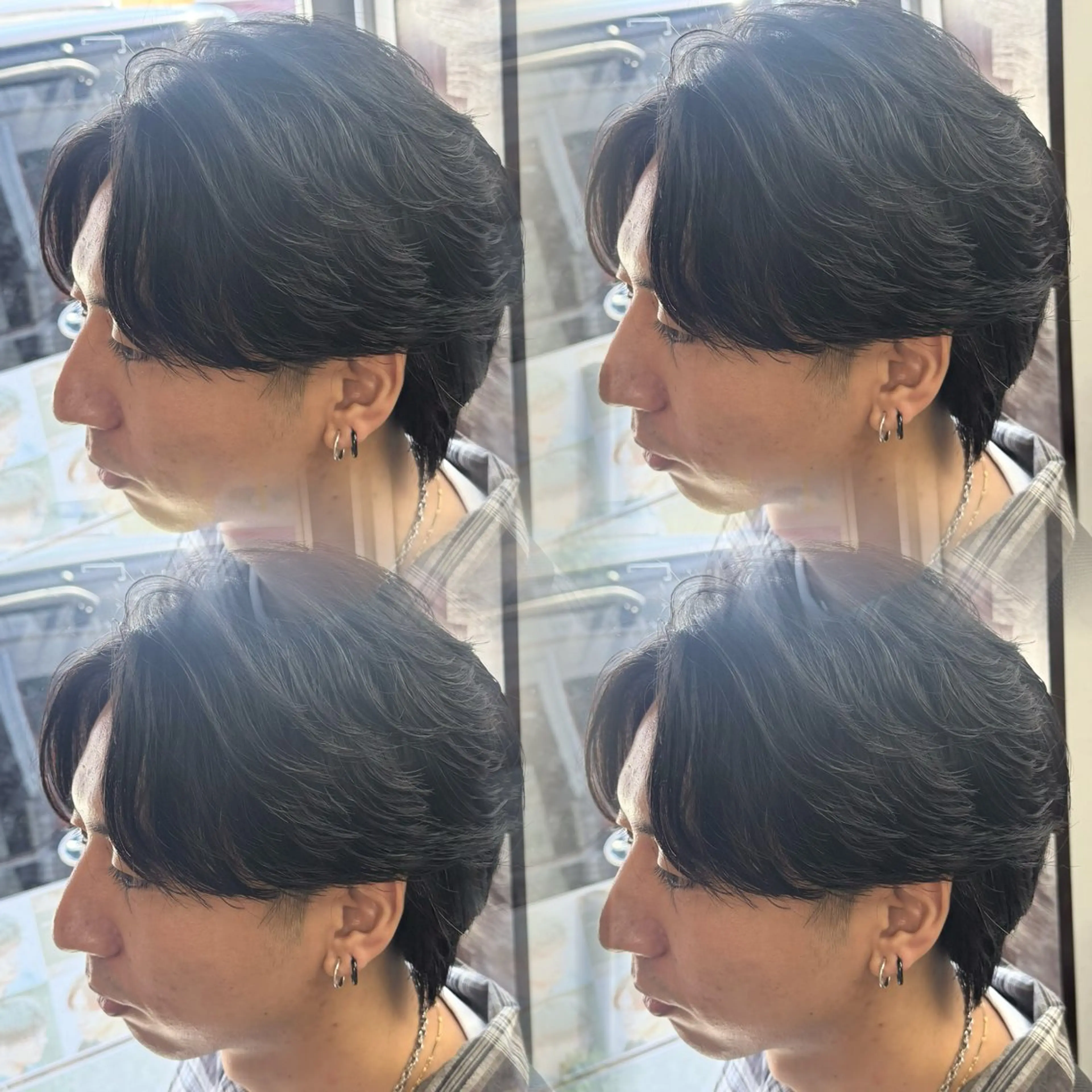 ミディアム メンズ ミディアムパーマ フェザーパーマ メンズパーマ カット パーマ 焼津メンズパーマ特化 大石雄生のヘアスタイル