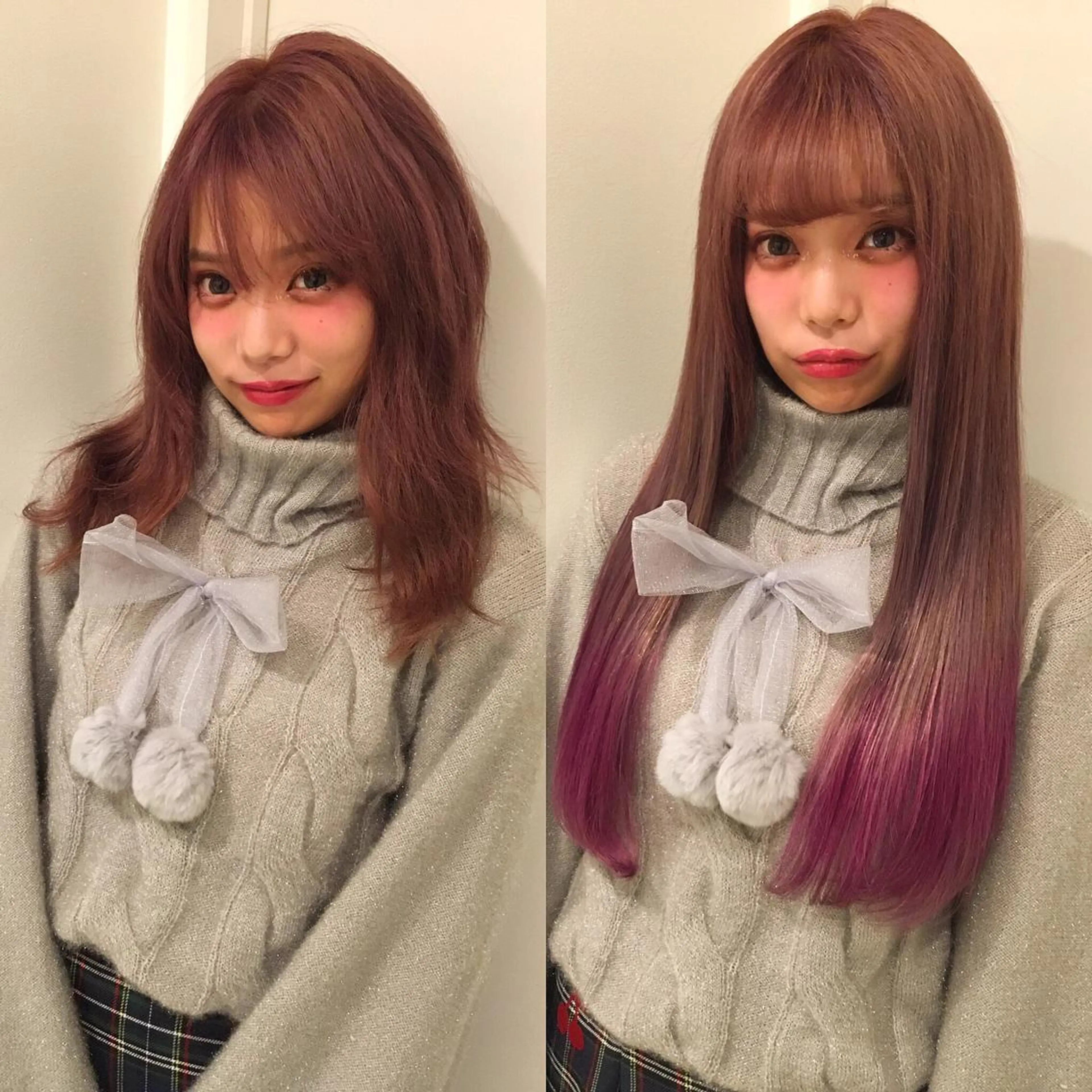 ロング エクステ 🌈評価No.1🌈 艶髪カラー❌エクステのヘアスタイル