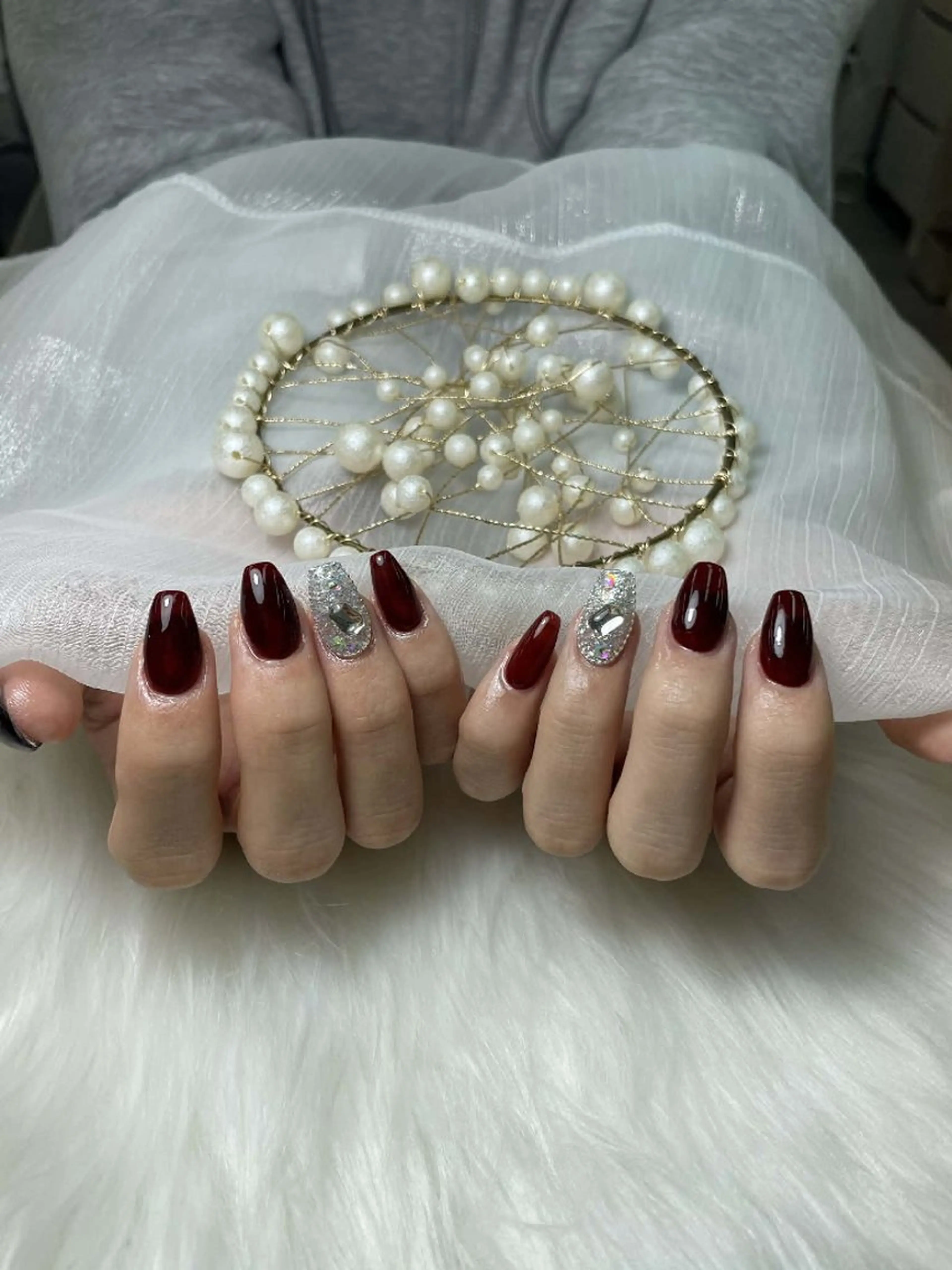 ネイル ジェルネイル ガーリー 韓国ネイル ニュアンスネイル シンプルネイル ハンドネイル Yumi Kingnailのネイルデザイン