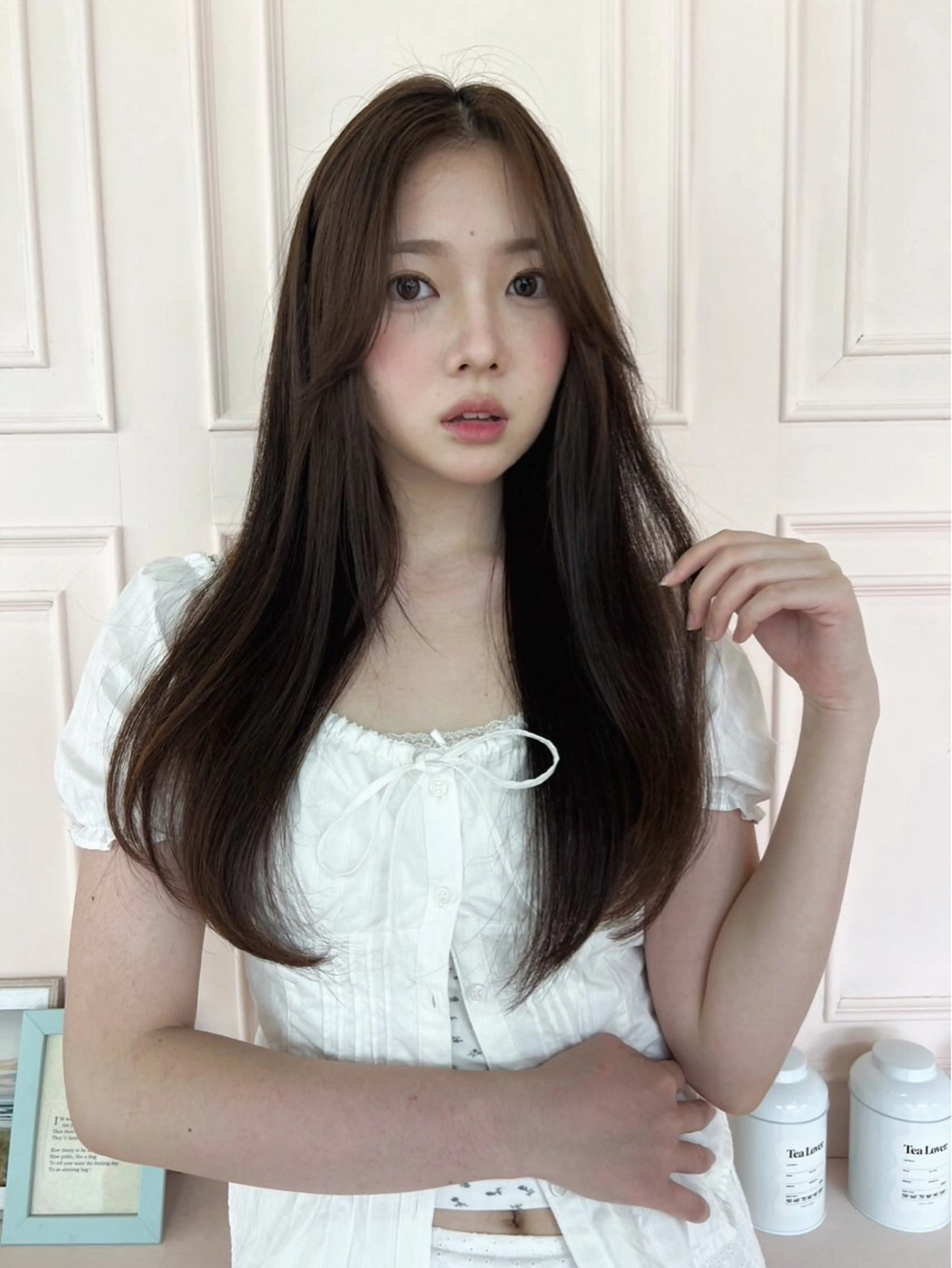 ロング カラー カット ヘアカラー トリートメント 🎀優姫 🎀  韓国レイヤーのヘアスタイル