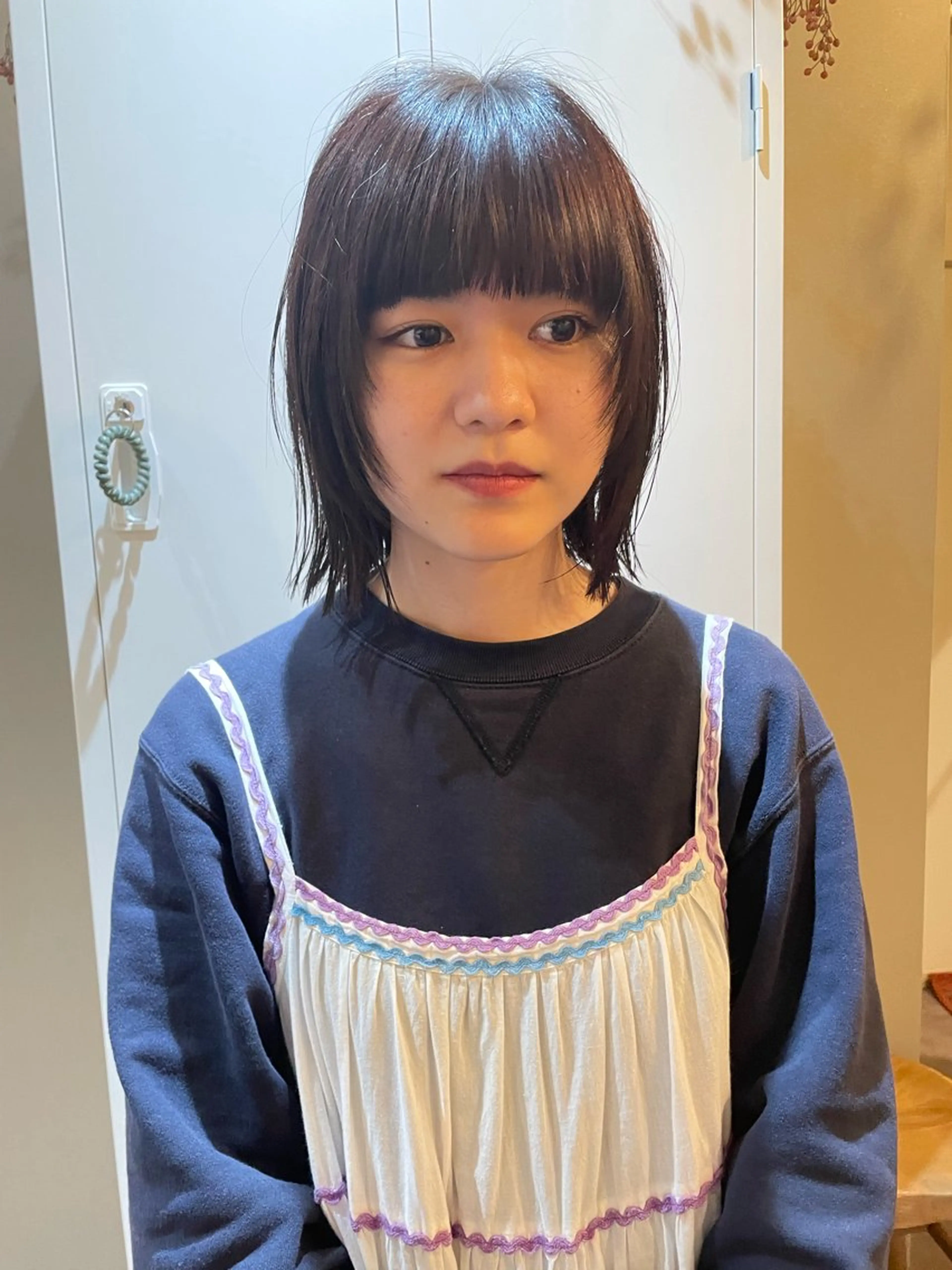 ミディアム ボブ 顔まわりレイヤー レイヤーカット カット ヘアカラー トリートメント 鎌田卓也/髪質改善 /透明感カラーのヘアスタイル