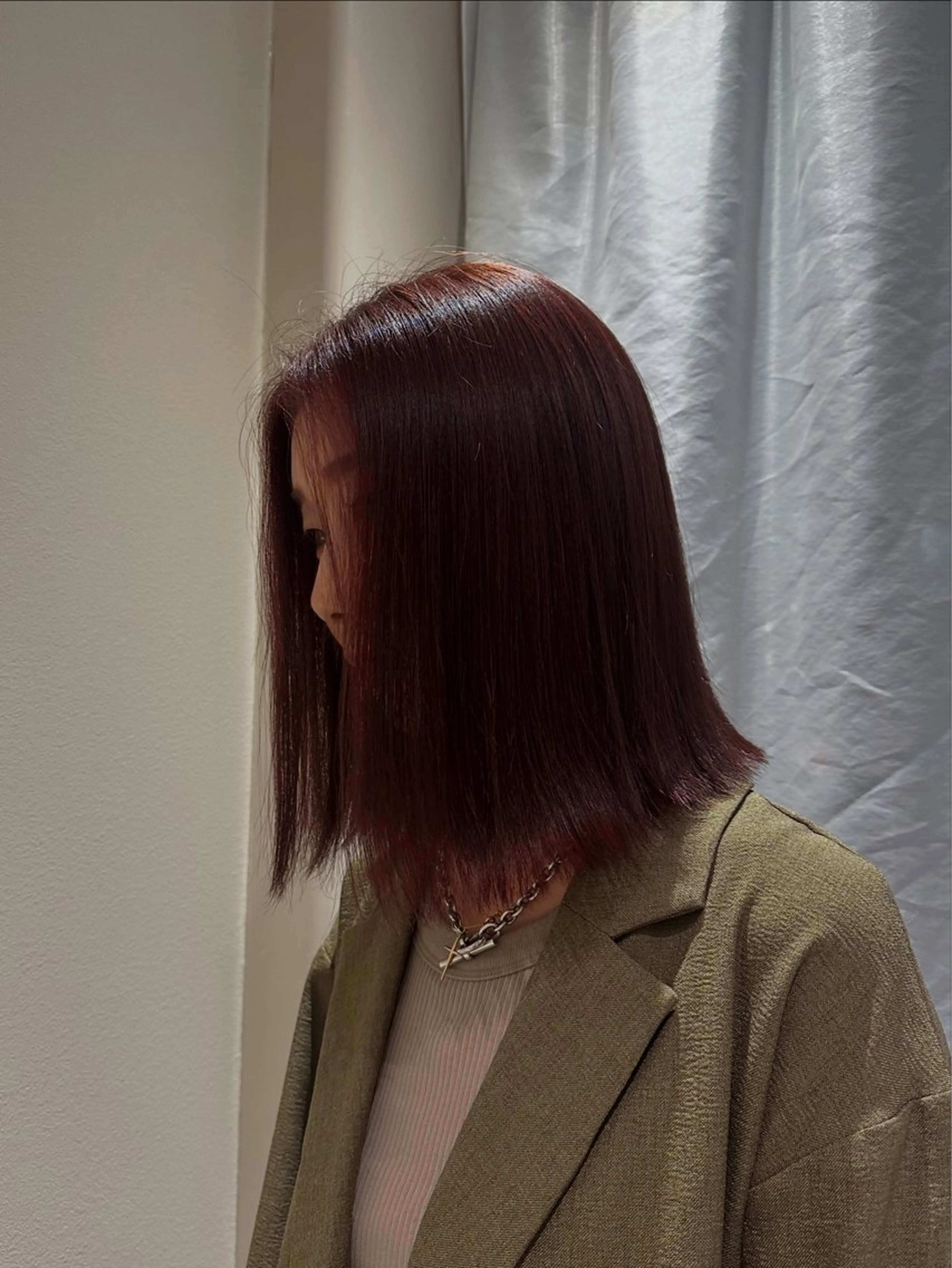 ショート ピンクブラウン 中野 はるるのヘアスタイル