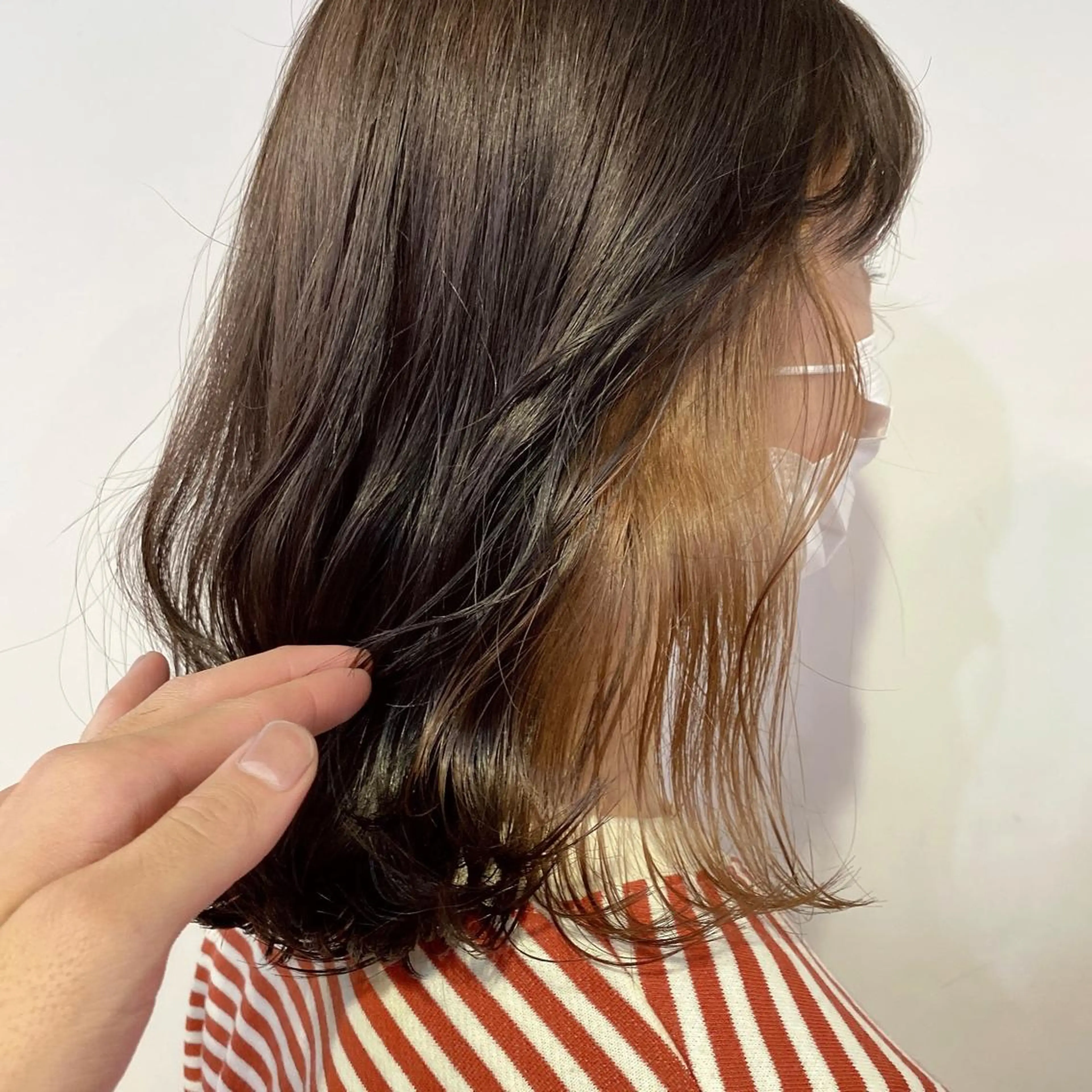 ミディアム カラー ヘアアレンジ 切りっぱなしボブ/ デザインカラー店長のヘアスタイル