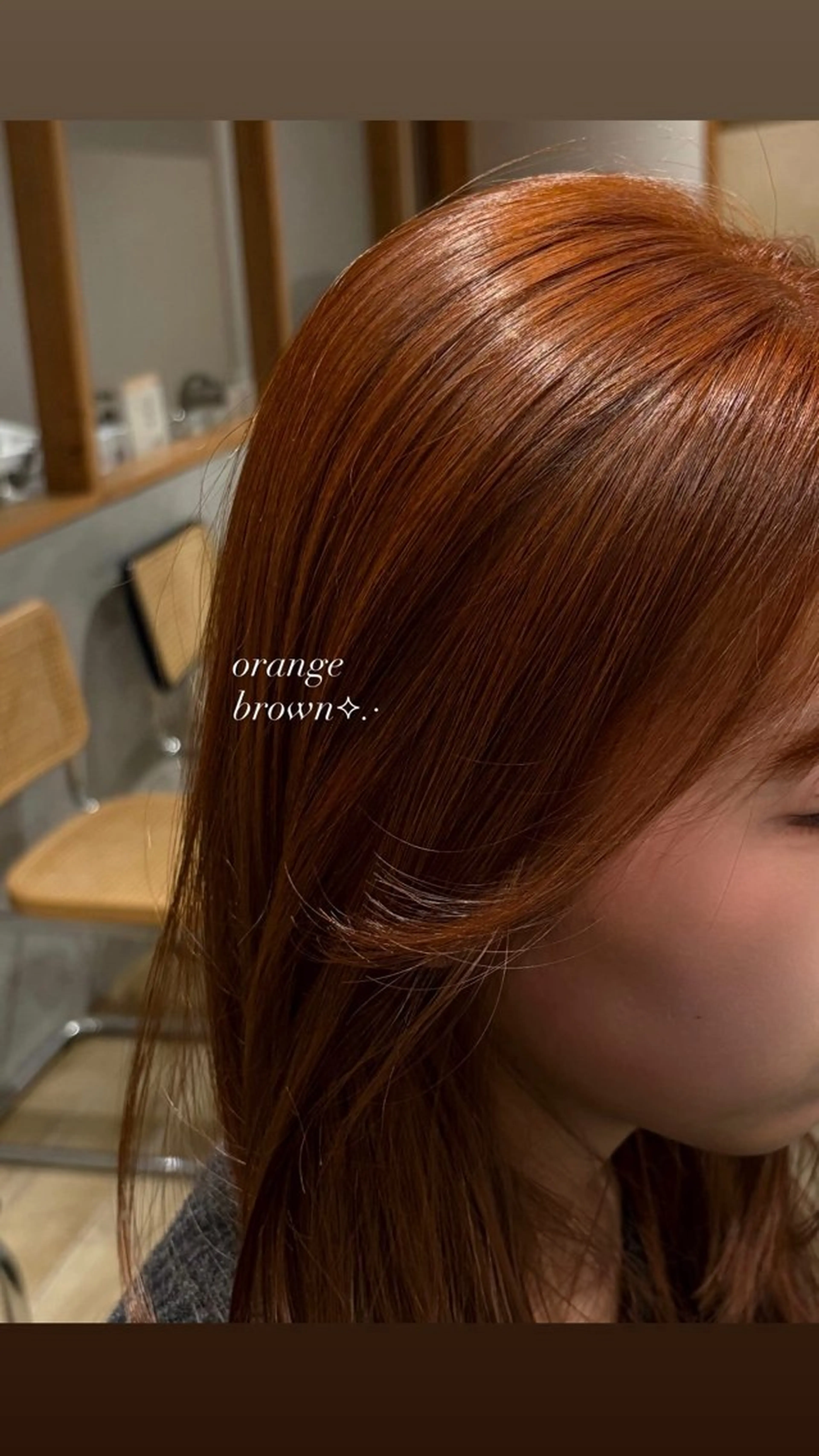 ロング カラー ブリーチ ブラウンカラー ダブルカラー ブリーチなしカラー オレンジ ヘアカラー ai ㅤのヘアスタイル