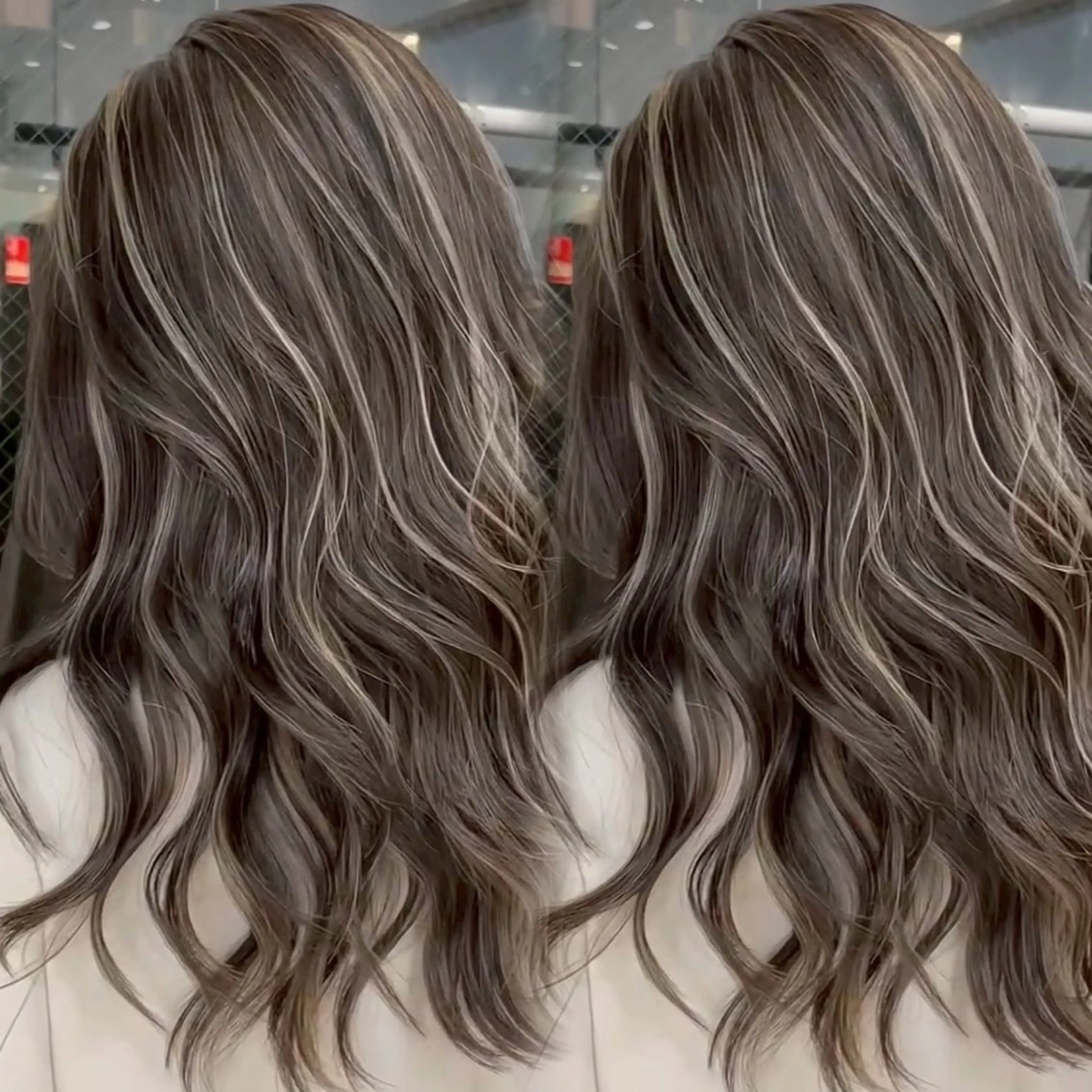 ロング カラー ハイライトカラー ハイライト カット ヘアカラー トリートメント 表参道/ハイライト バレイヤージュのヘアスタイル