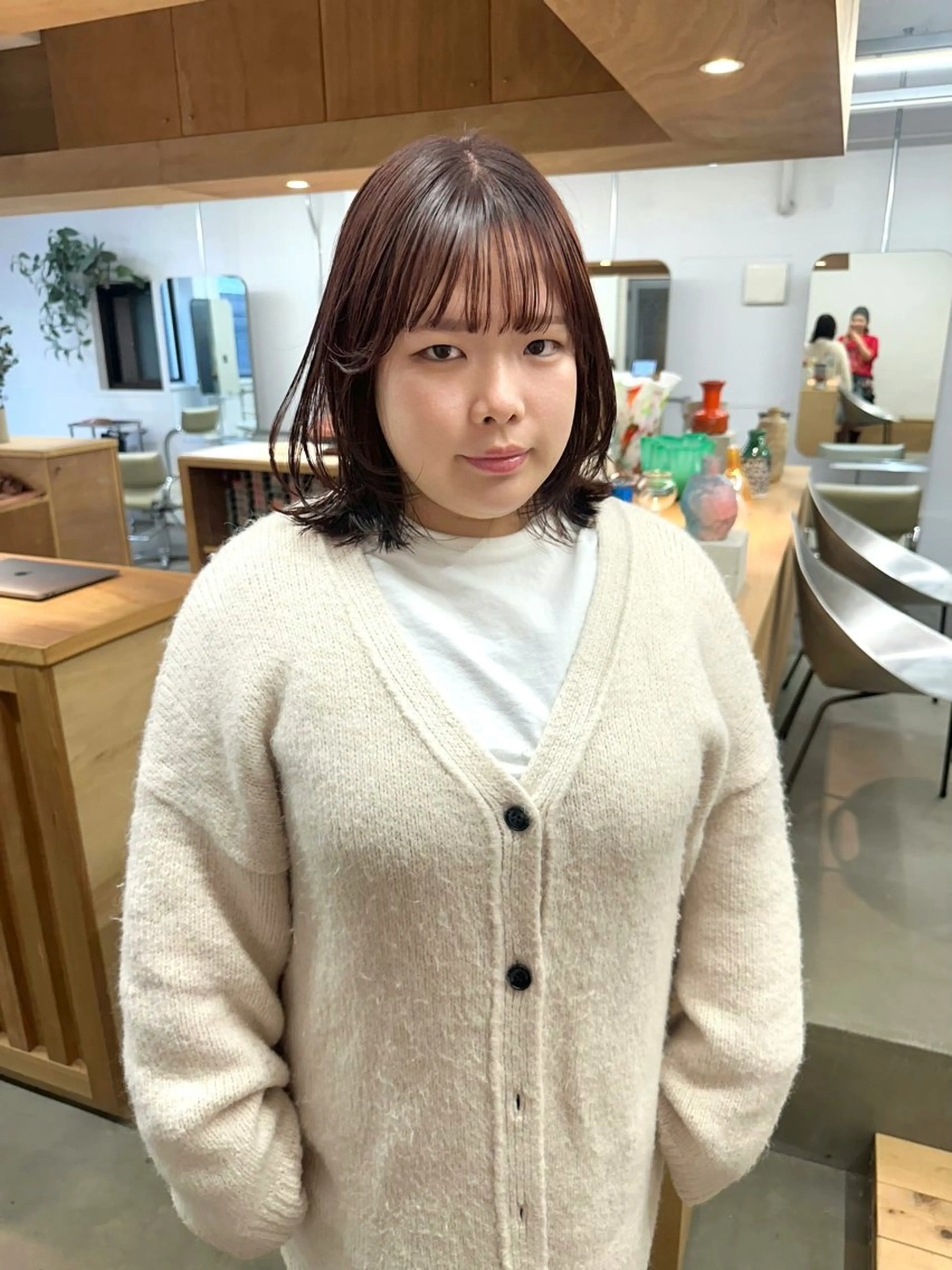 ミディアム カラー ピンクカラー レイヤーカット カット ヘアカラー トリートメント レイヤーカット💫 ／HARUKA🎀のヘアスタイル