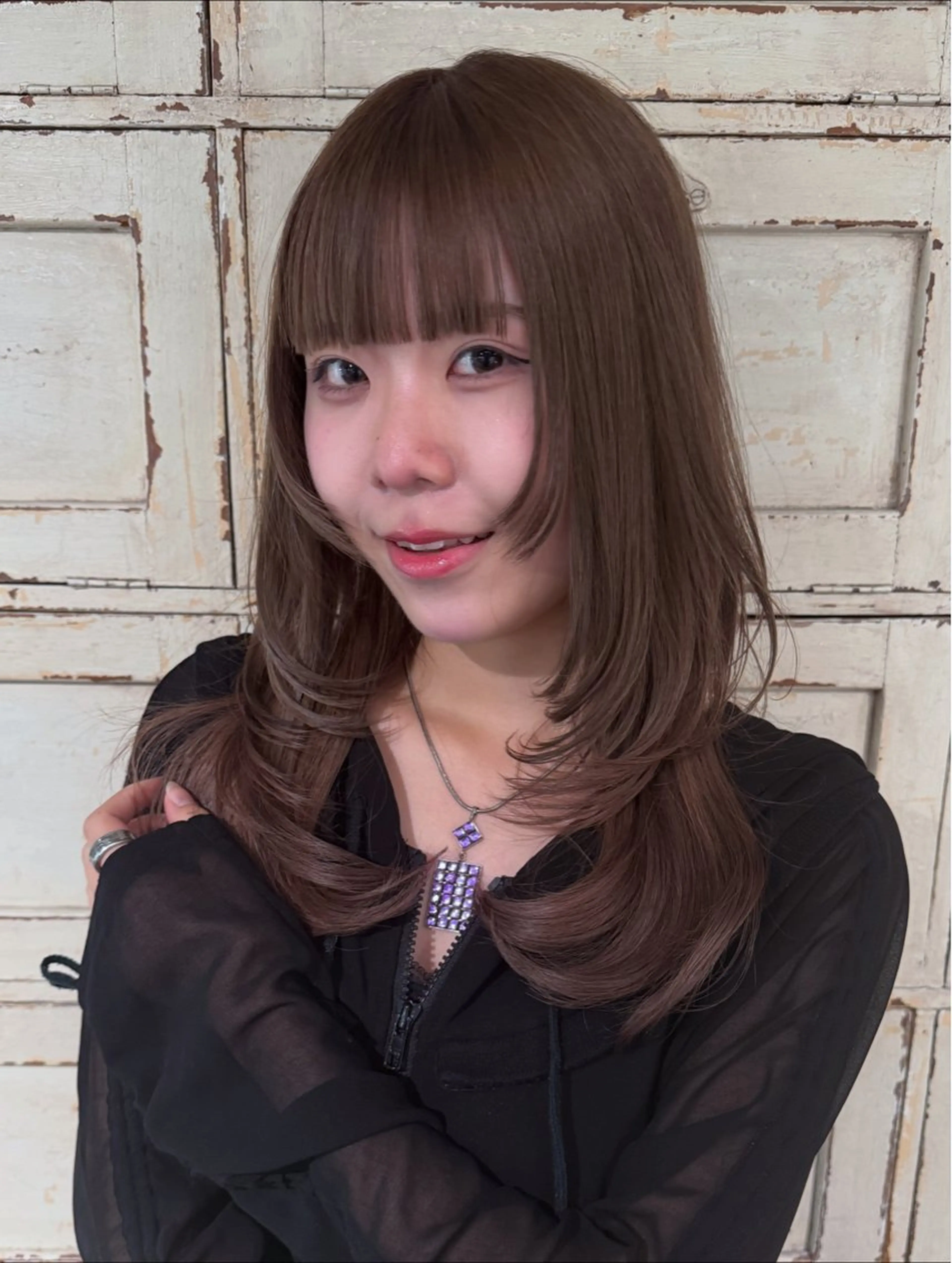 セミロング カラー カット ヘアカラー RorriM natsuのヘアスタイル