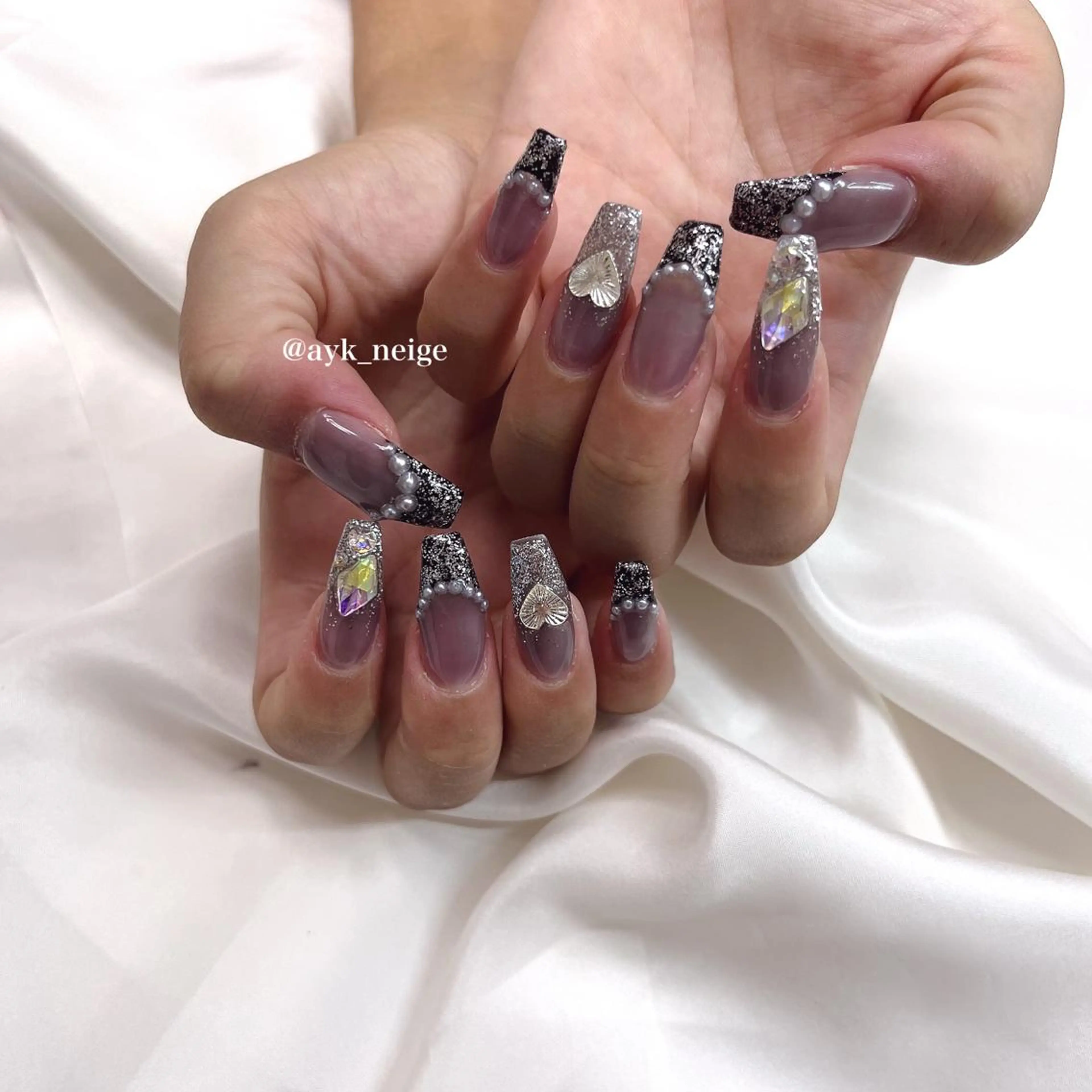 ネイル フットネイル フレンチネイル ガラスフレンチ グラデーション 韓国ネイル n'eige nail所属・大谷 綾香のネイルデザイン