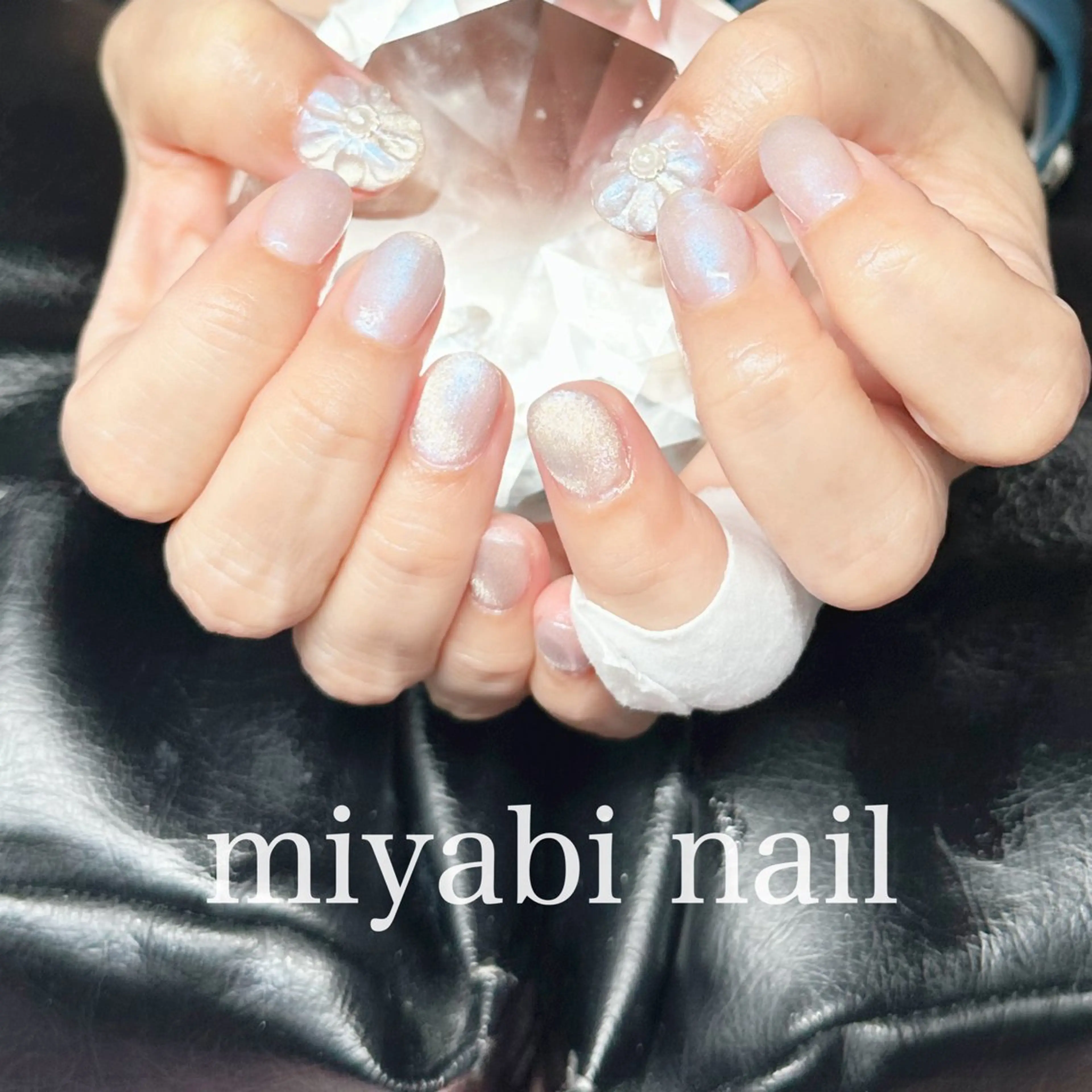 ネイル アートネイル オーロラネイル フラワーネイル ジェルネイル キラキラネイル ハンドネイル miyabi nail 桂川駅近くのネイルデザイン
