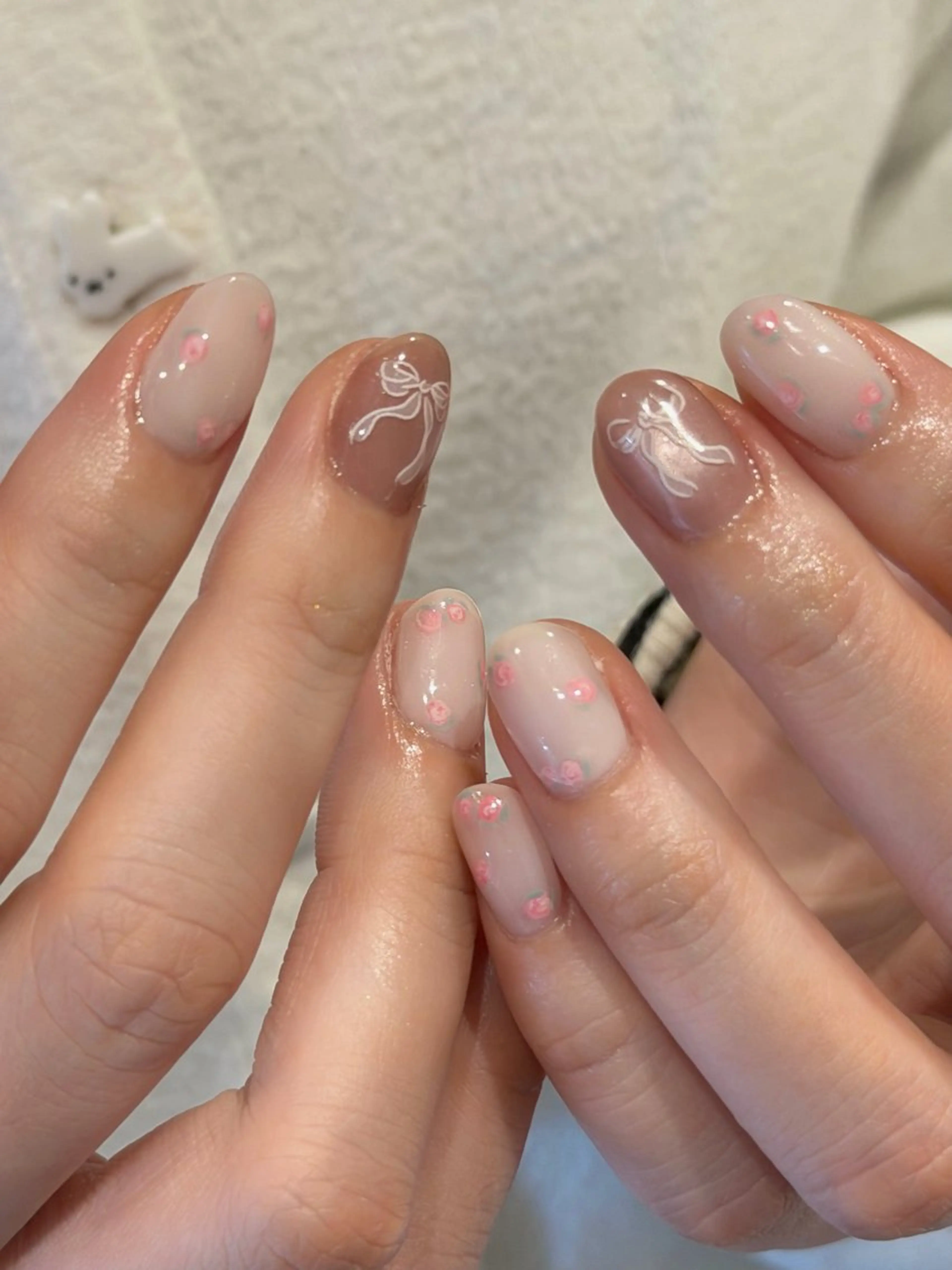 ネイル 春ネイル nailsalon moe.所属・yume 大人ガーリーネイルのネイルデザイン
