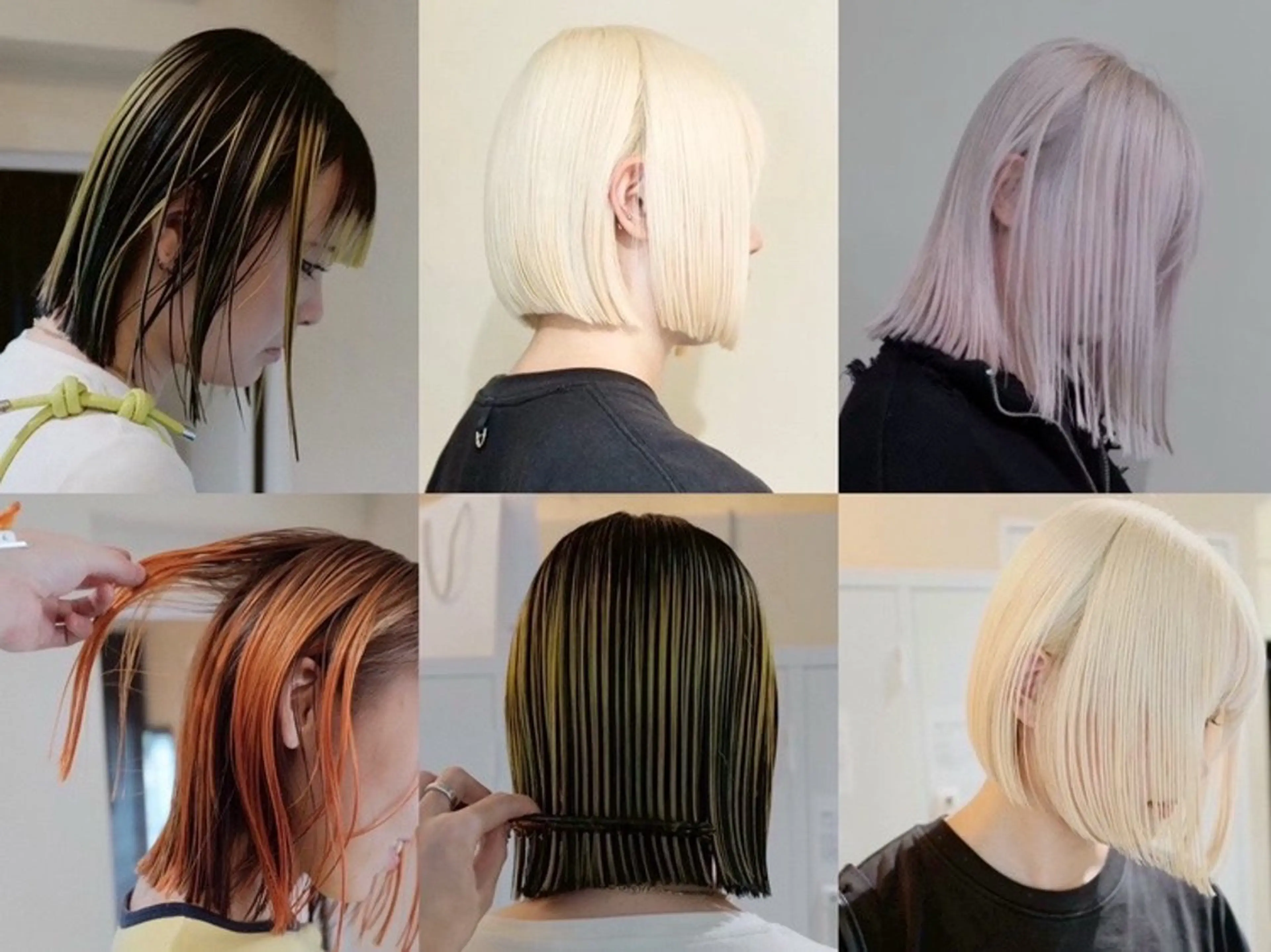 セミロング カラー お団子ヘア アッシュ ミストバング ベージュカラー ブルーカラー カット ヘアカラー 👑公式👑 Opus hairのヘアスタイル