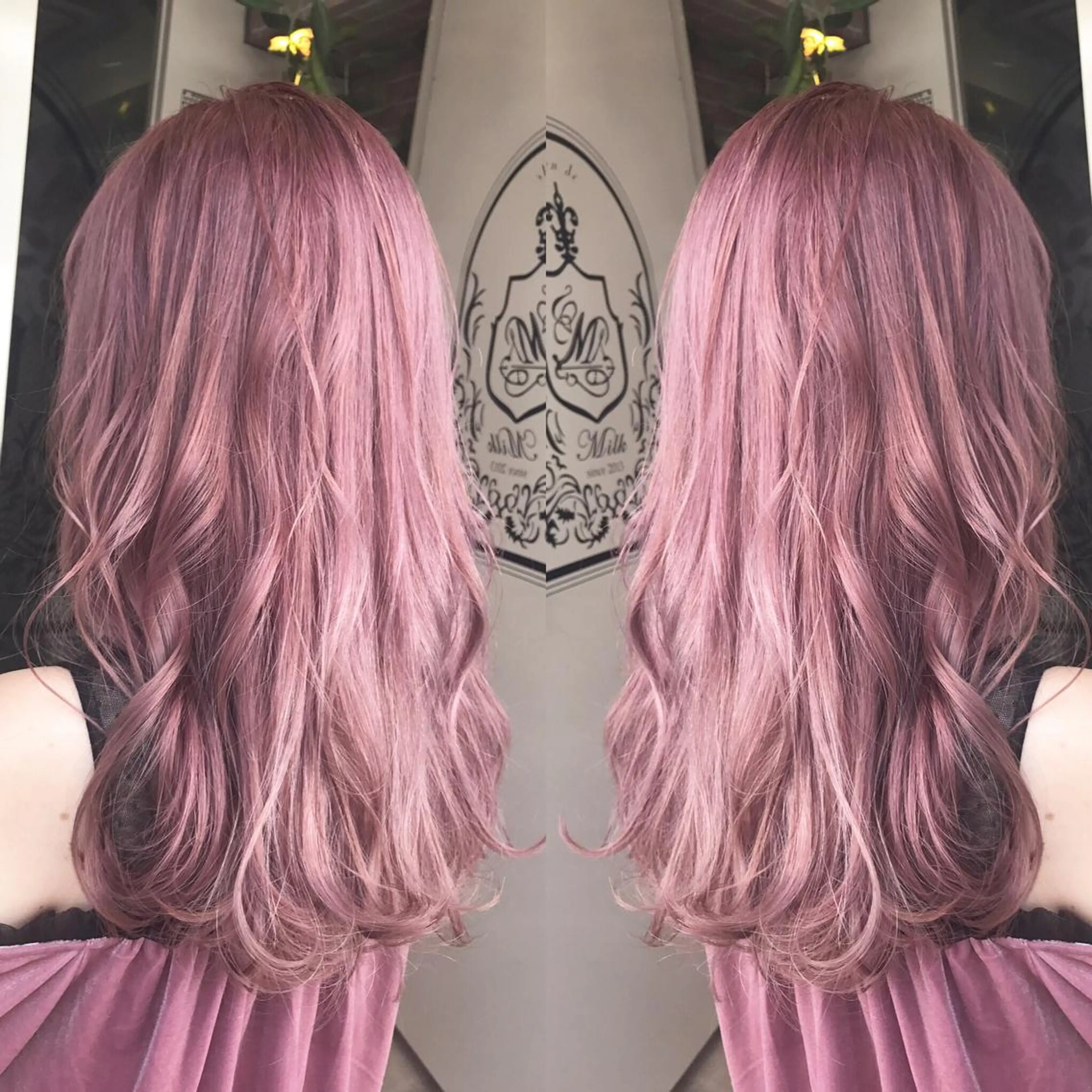 セミロング カラー パーマ ヘアアレンジ メンズ キッズ ネイル マツエク・マツパ ピンクカラー ホワイトピンク カラーマツエク ピンク ホワイト サロンドミルク 原宿のヘアスタイル