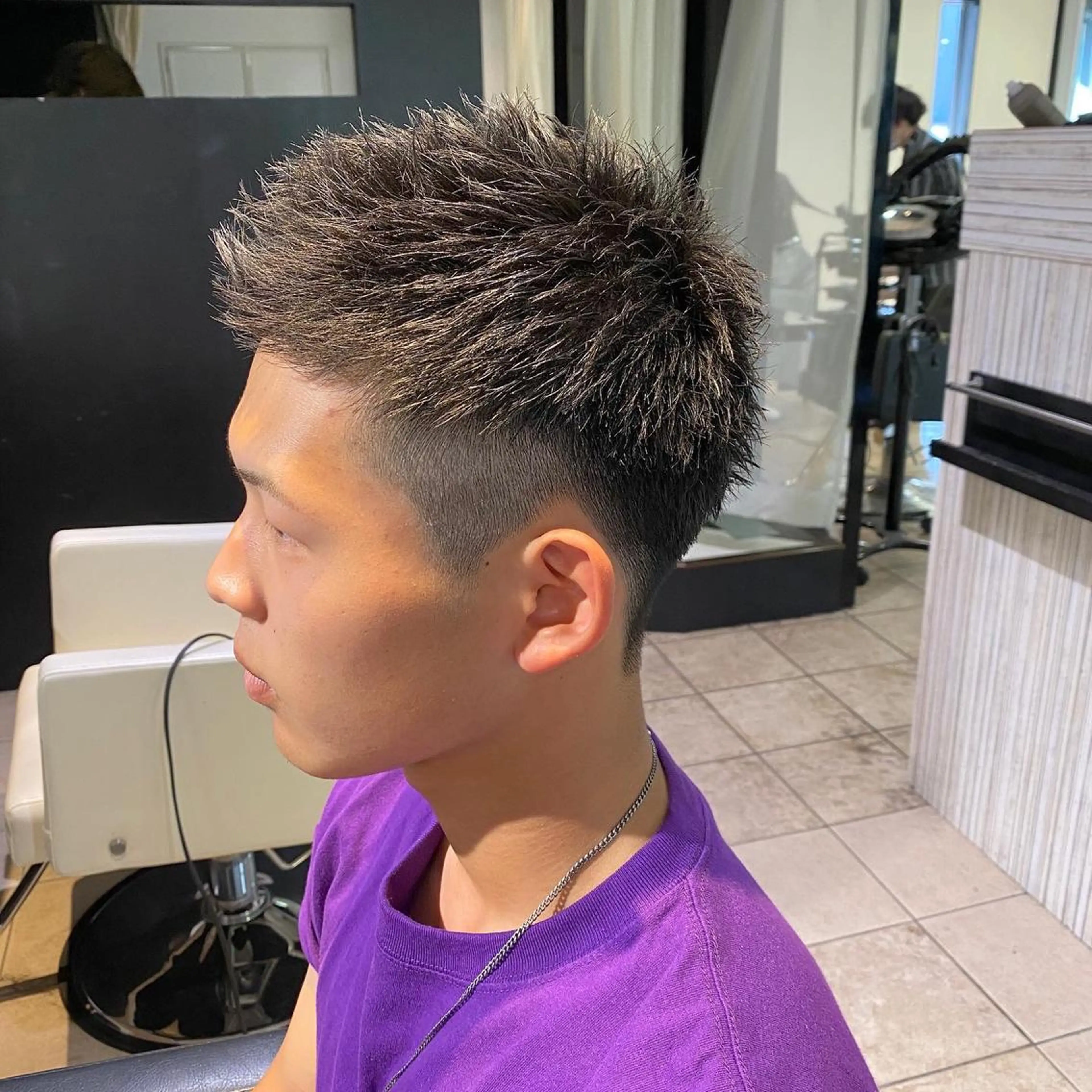 メンズ モヒカン ソフトモヒカン メンズベリーショート カット Yu シールエクステのヘアスタイル