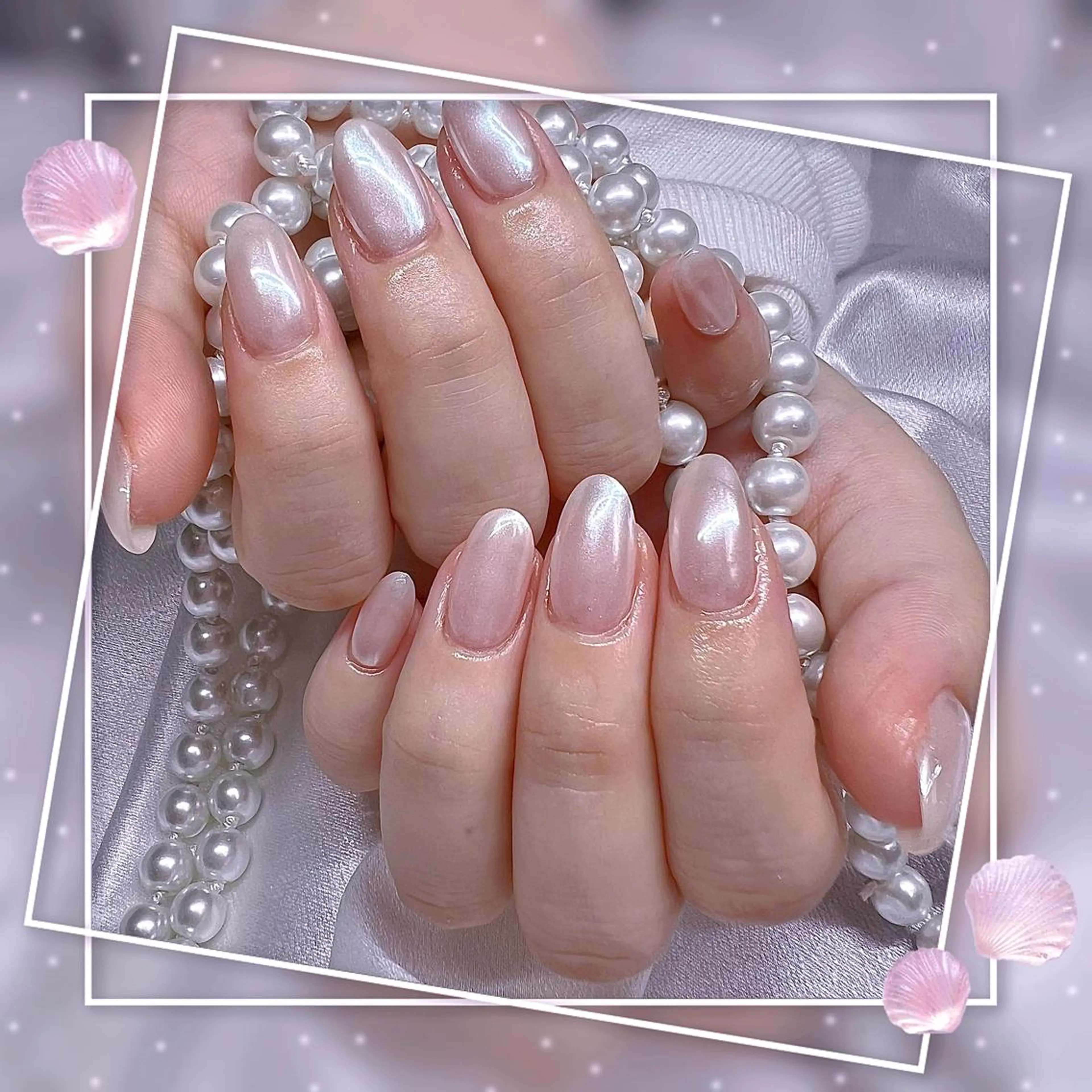 ネイル フレンチネイル キラキラネイル マグネットネイル マグネットフレンチ ワンカラーネイル Chill Nailsalonのネイルデザイン