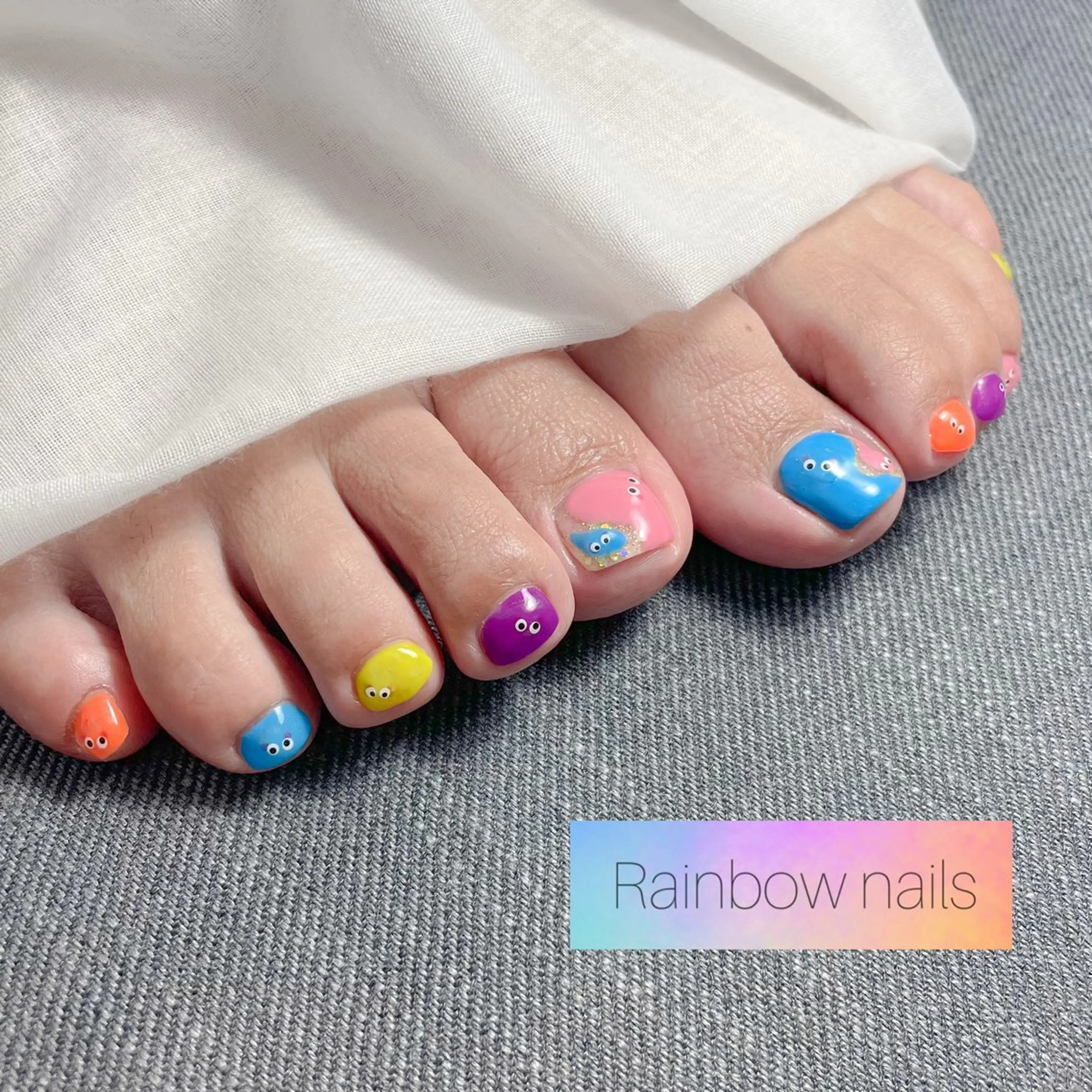 ネイル Rainbow nailsくろちゃんのネイルデザイン