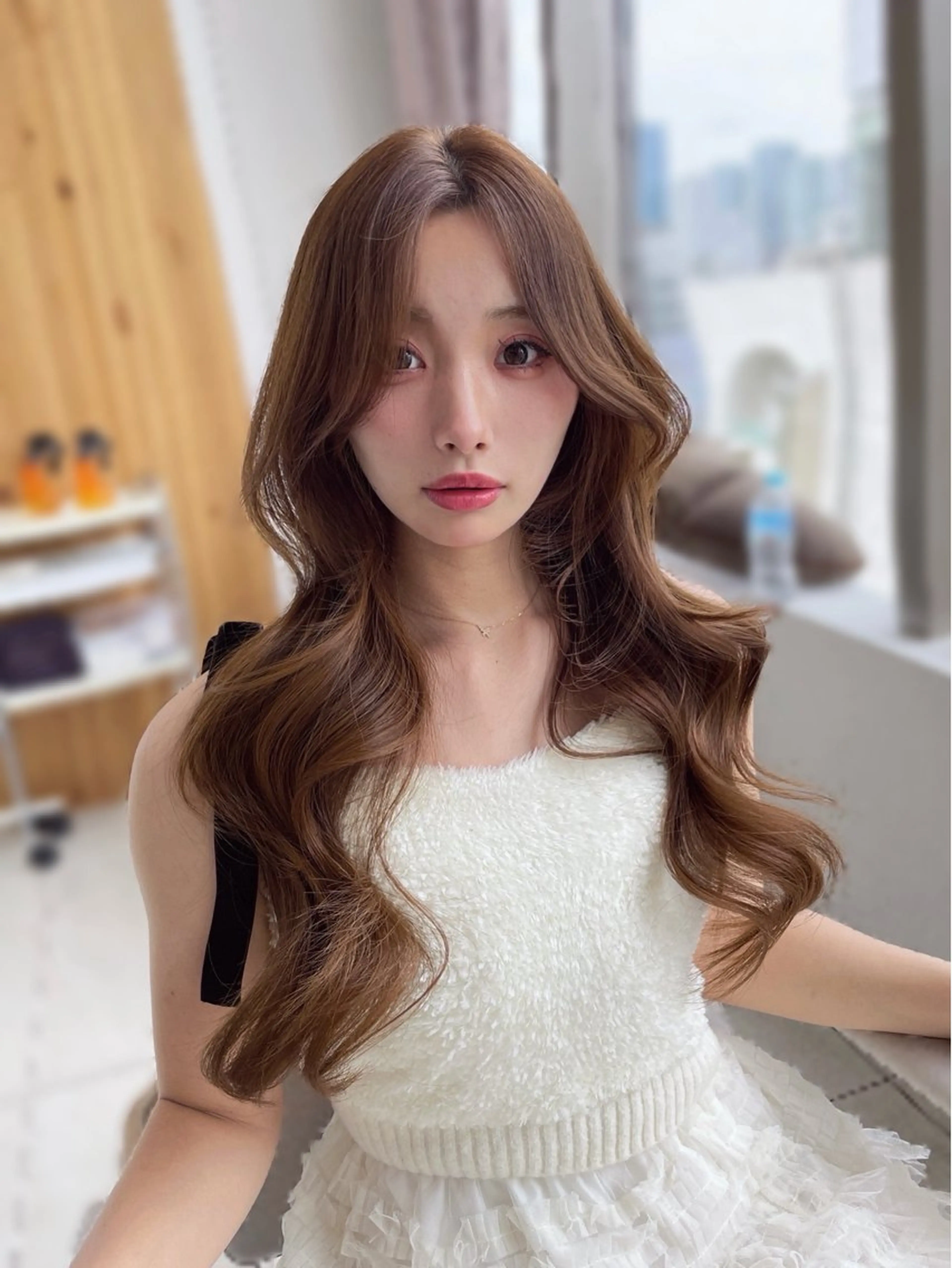 ロング カット ヘアカラー トリートメント 顔周り/透明感カラー /韓国ヘア/TAKUのヘアスタイル