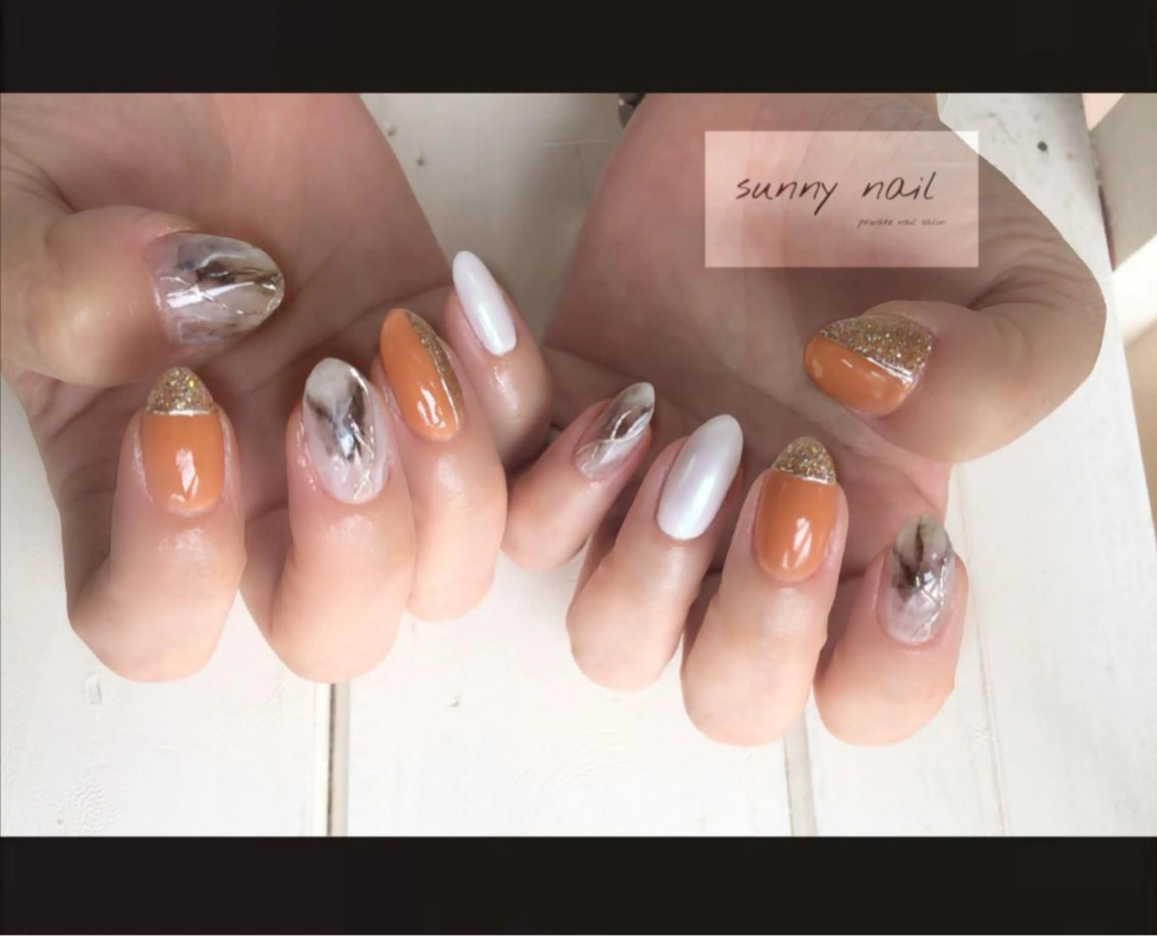ネイル アートネイル オーロラネイル ブラウン ジェルネイル 大理石ネイル(マーブル) sunny nailのネイルデザイン
