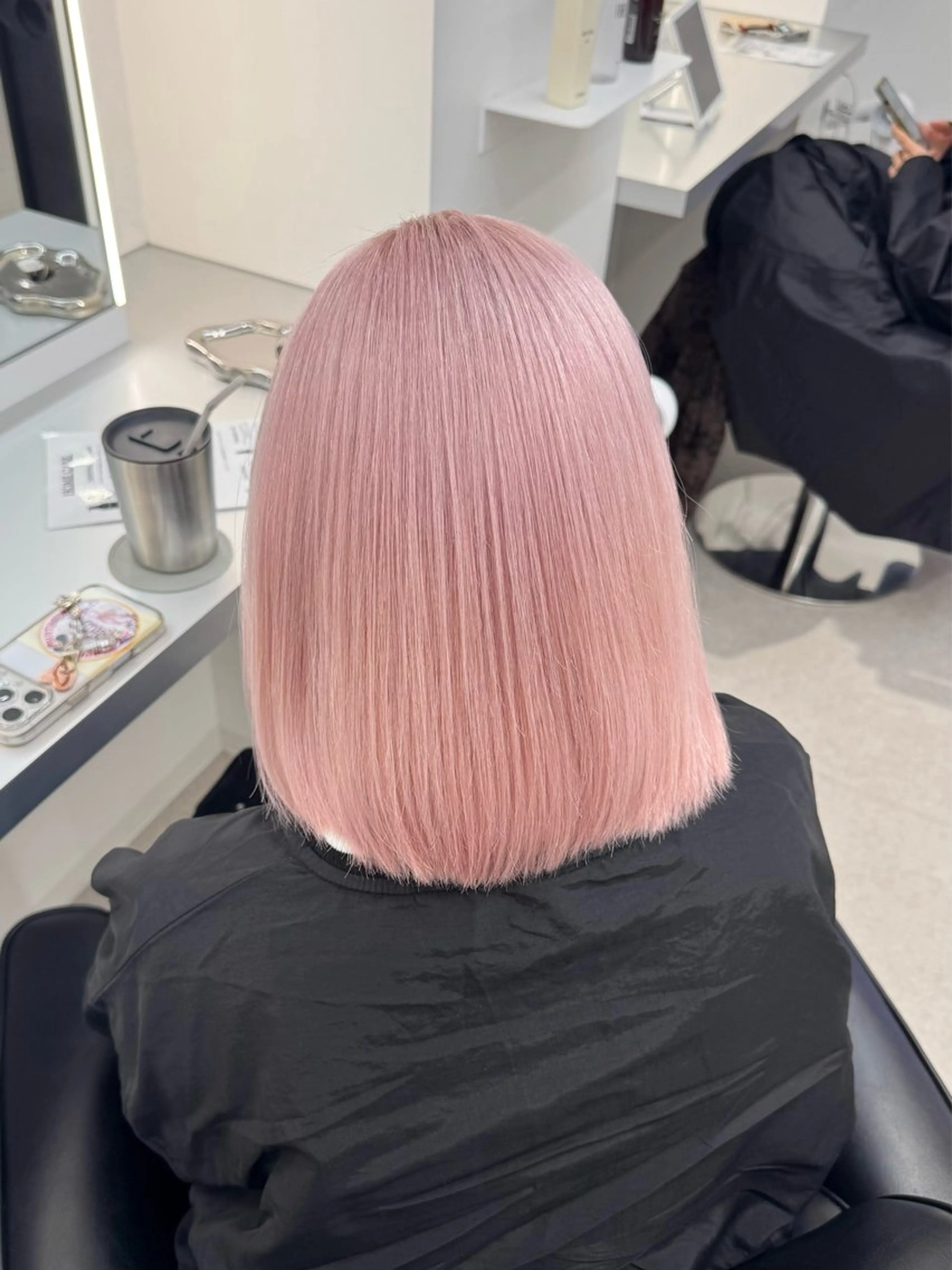 ミディアム カラー ヘアカラー トリートメント ブリーチ/艶カラー 💎koharu💎のヘアスタイル