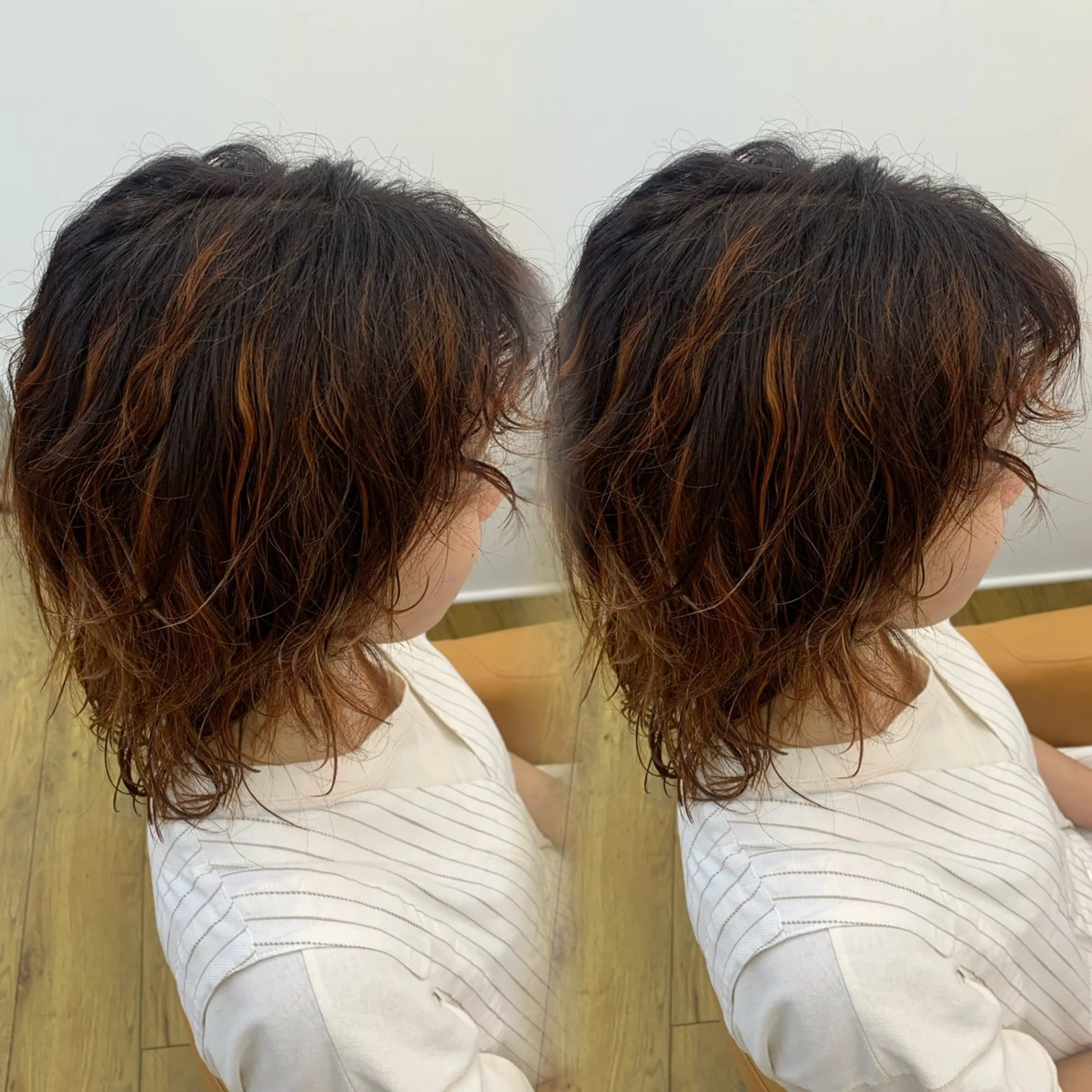 ミディアム ハイライト ヘアカラー トリートメント 井上 昴のヘアスタイル