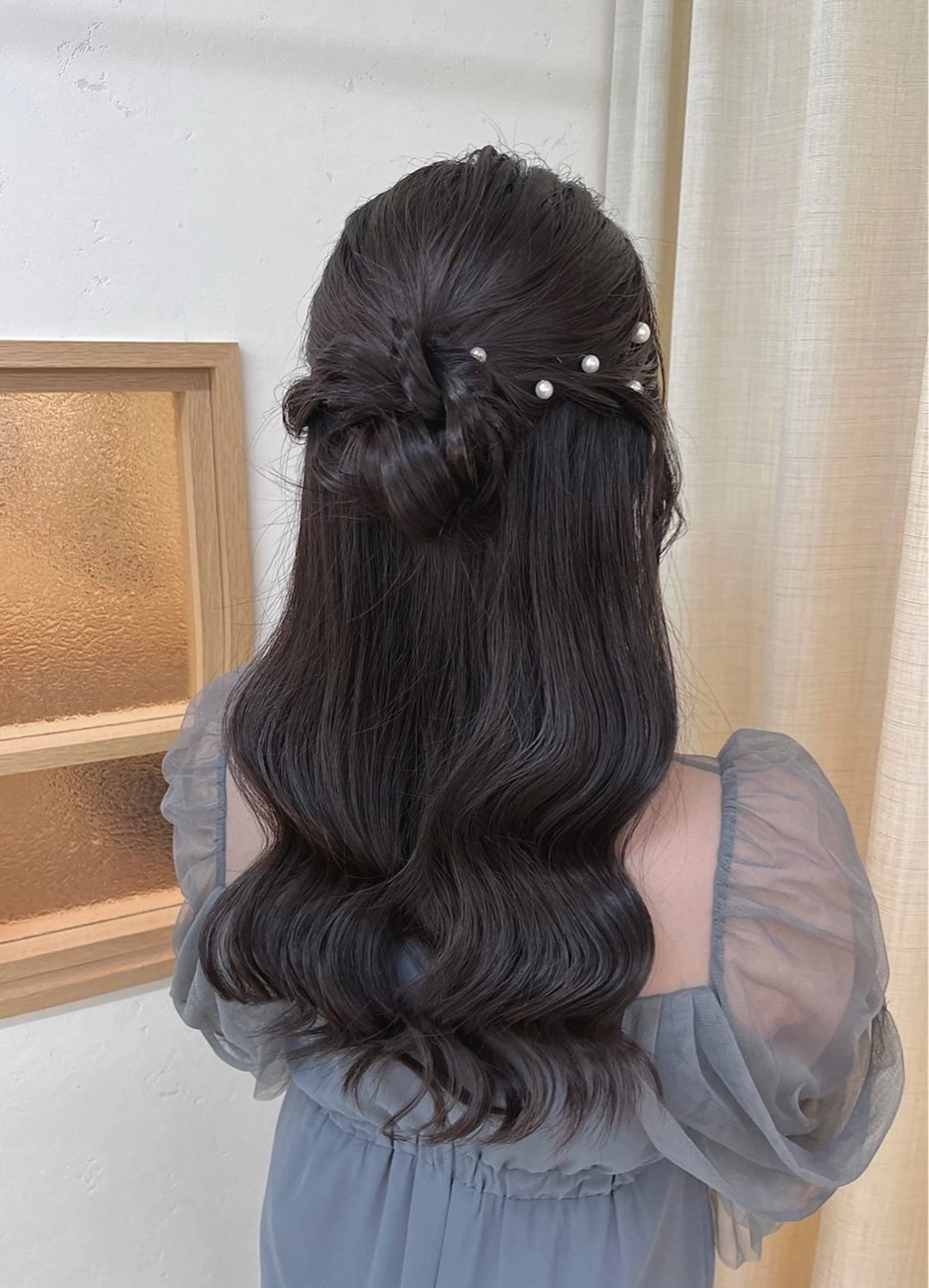 ロング お団子ヘア ヘアセット 参列♡デートゆるふわ ヘアメイク🎀みゆうのヘアスタイル