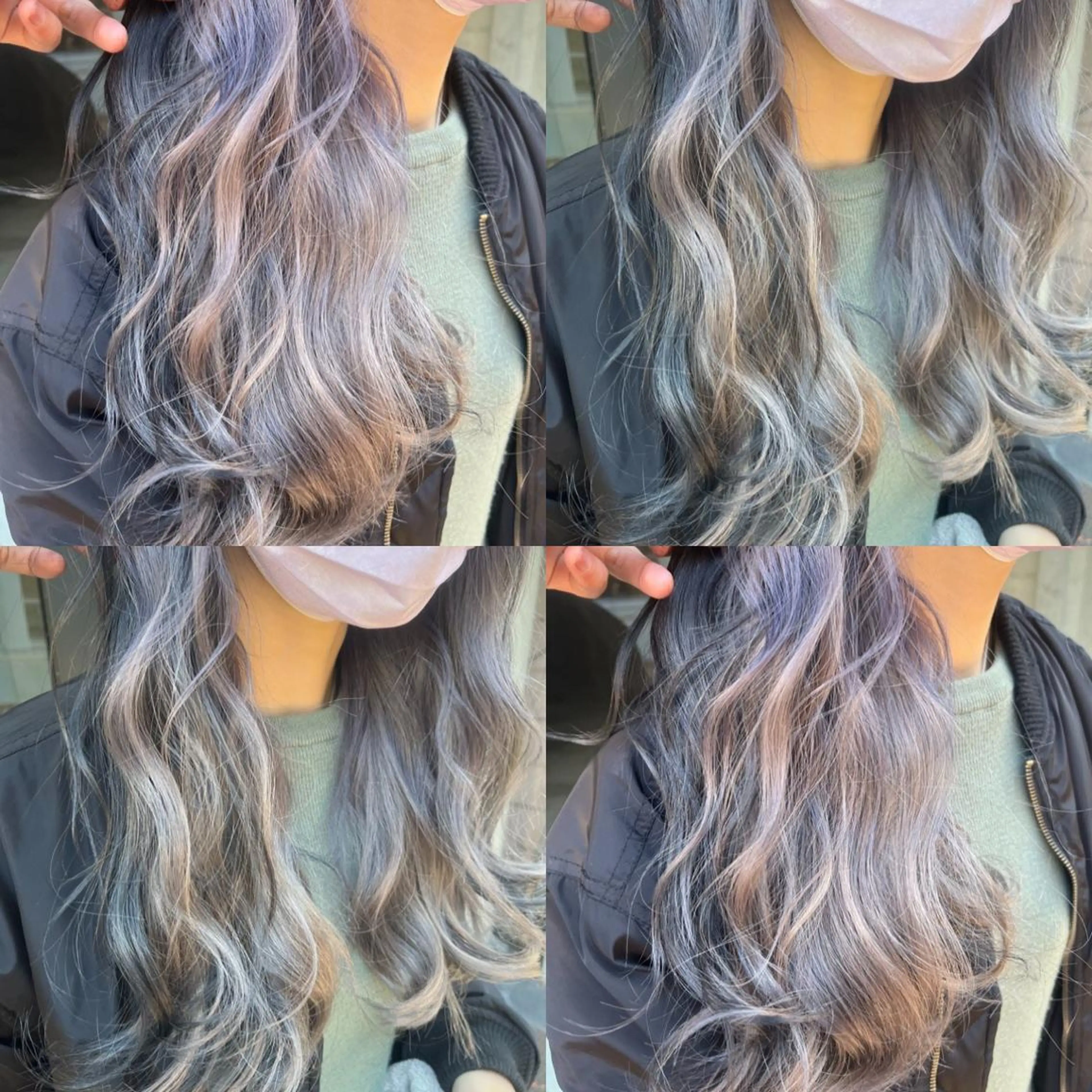 ロング カラー アッシュ ブリーチ イヤリングカラー ホワイトアッシュ カット ヘアカラー トリートメント 原宿サロン代表 デザインカラー伊藤卓のヘアスタイル