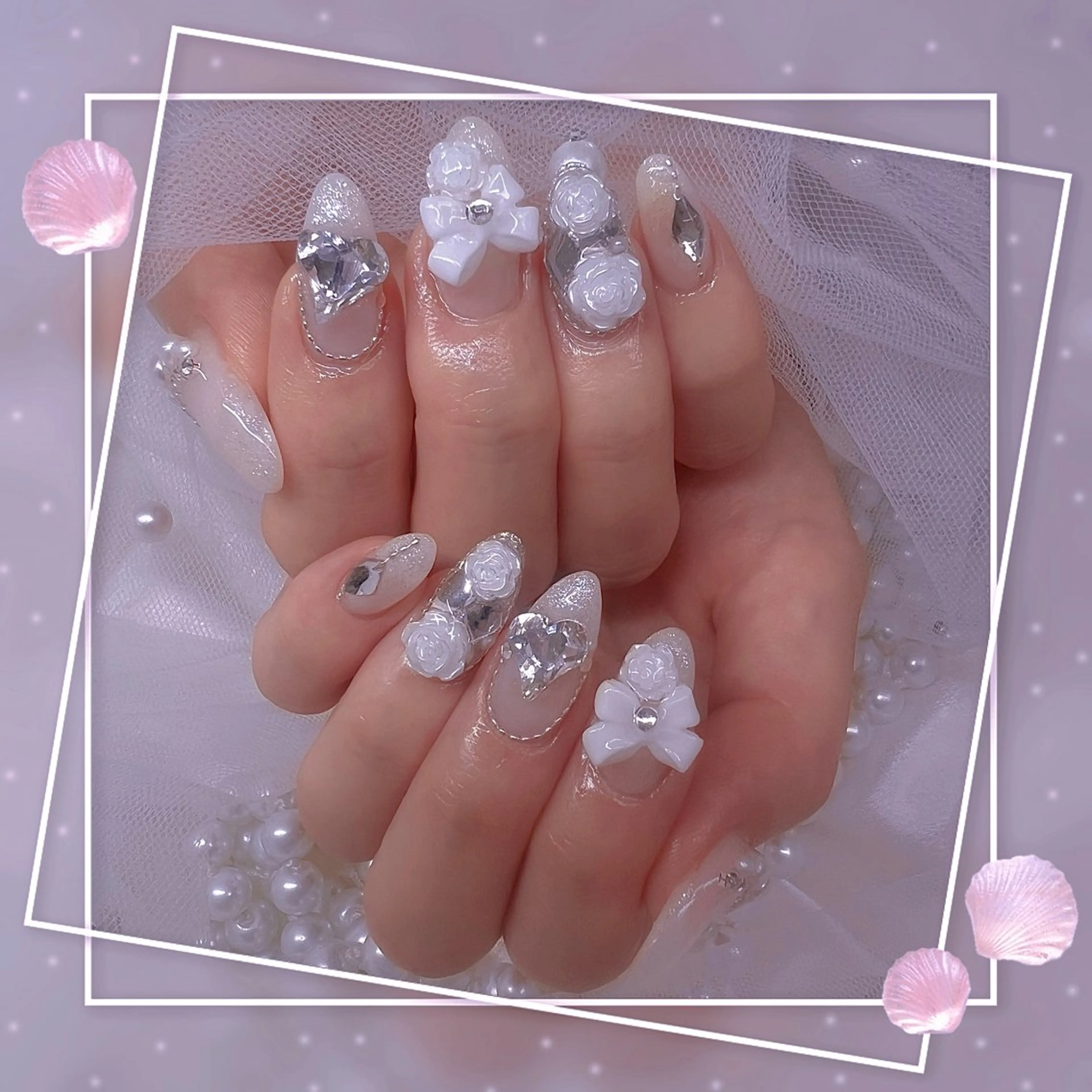 ネイル チークネイル ガーリー グラデーション マグネットネイル ピンク ハンドネイル Chill Nailsalonのネイルデザイン