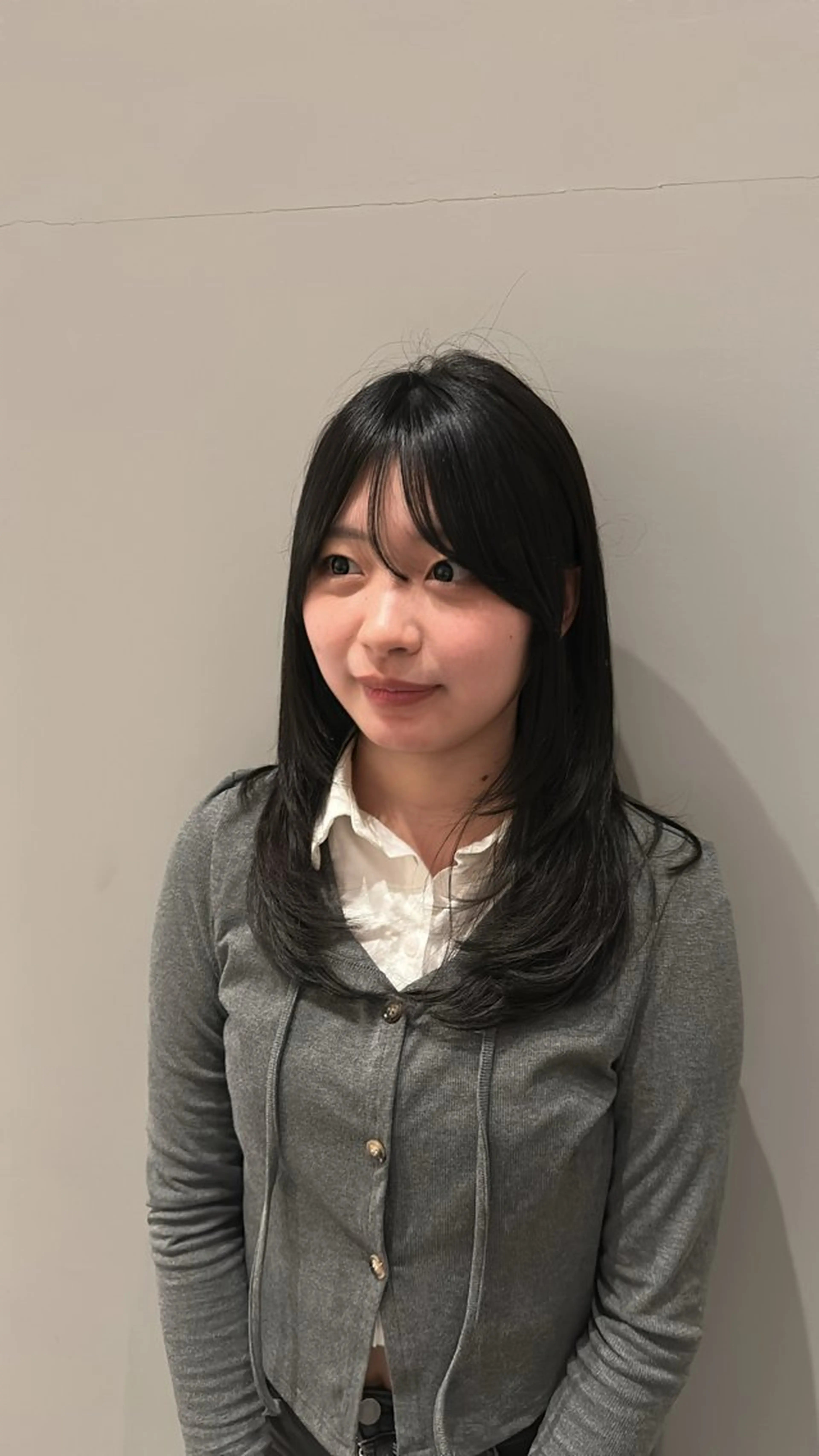 セミロング カラー アッシュ アッシュブラック 黒髪 ハッシュカット 韓国風ヘア ヘアカラー トリートメント レイヤーカット/ 透明感カラー/ きよのヘアスタイル