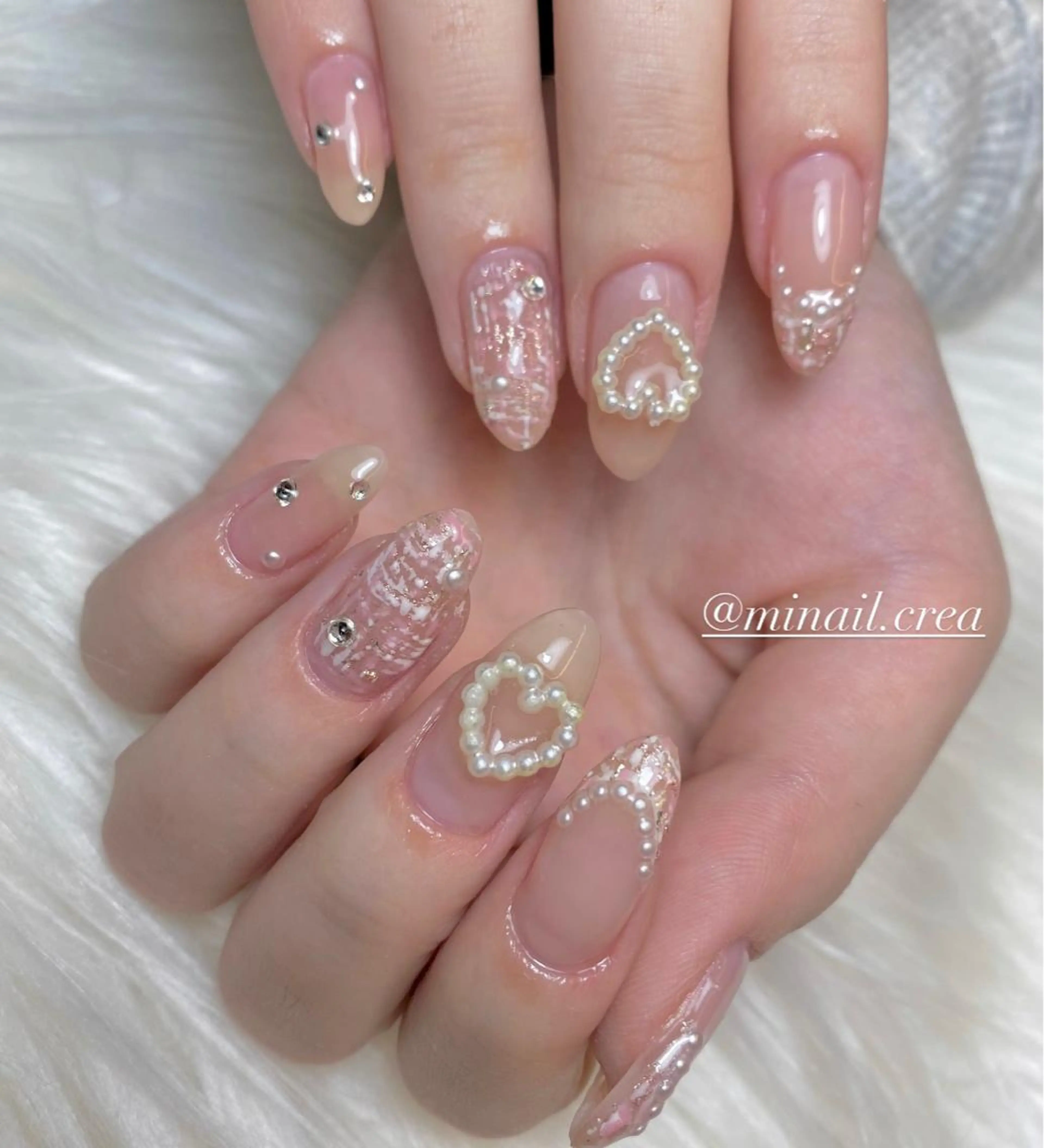 ネイル フレンチネイル ジェルネイル ロングネイル スカルプネイル 春ネイル ハンドネイル CRéA　-private nailsalon-所属・CReA nailのネイルデザイン