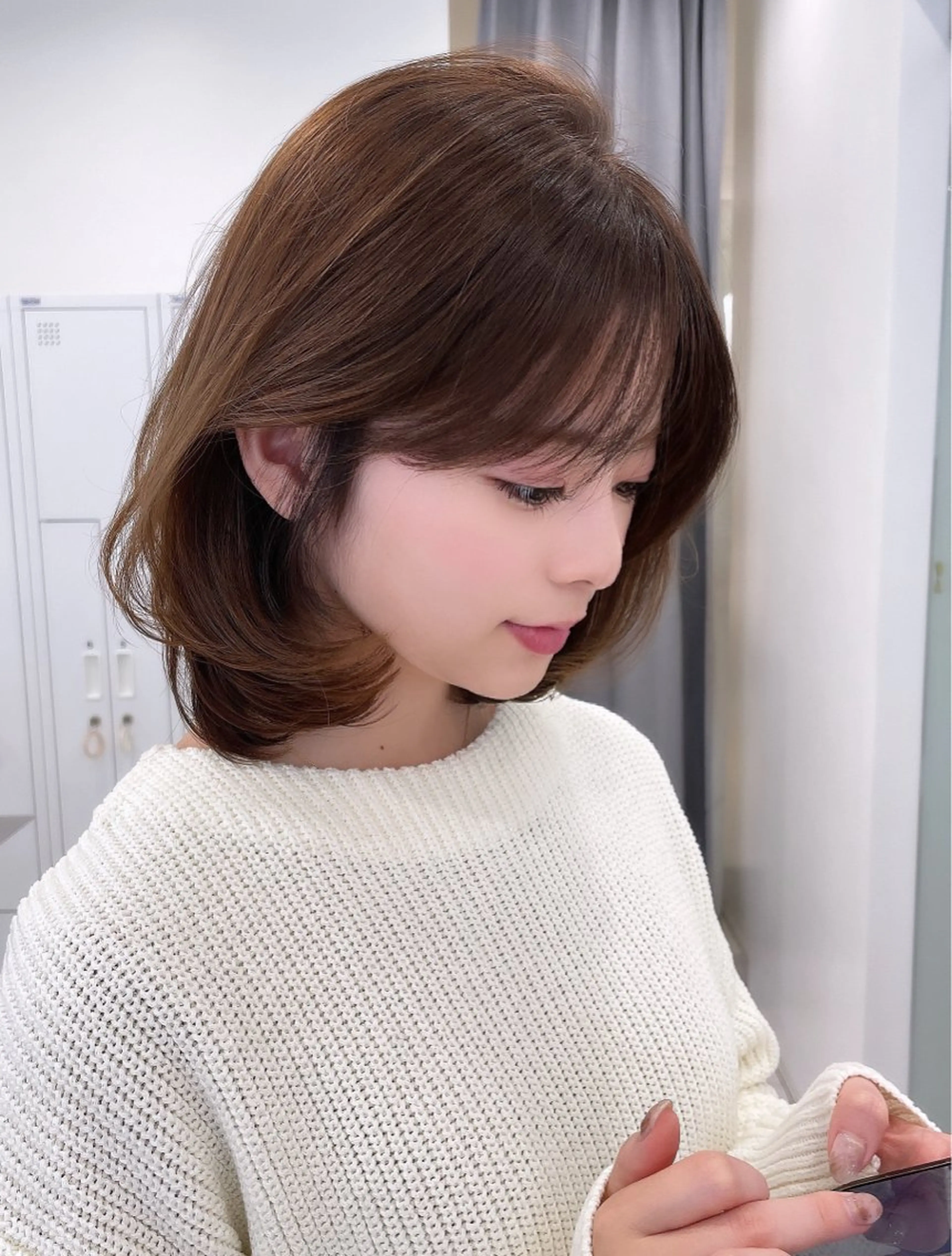 ミディアム ミディアムレイヤー レイヤーカット カット ヘアカラー トリートメント レイヤーカット🎀 kanaのヘアスタイル