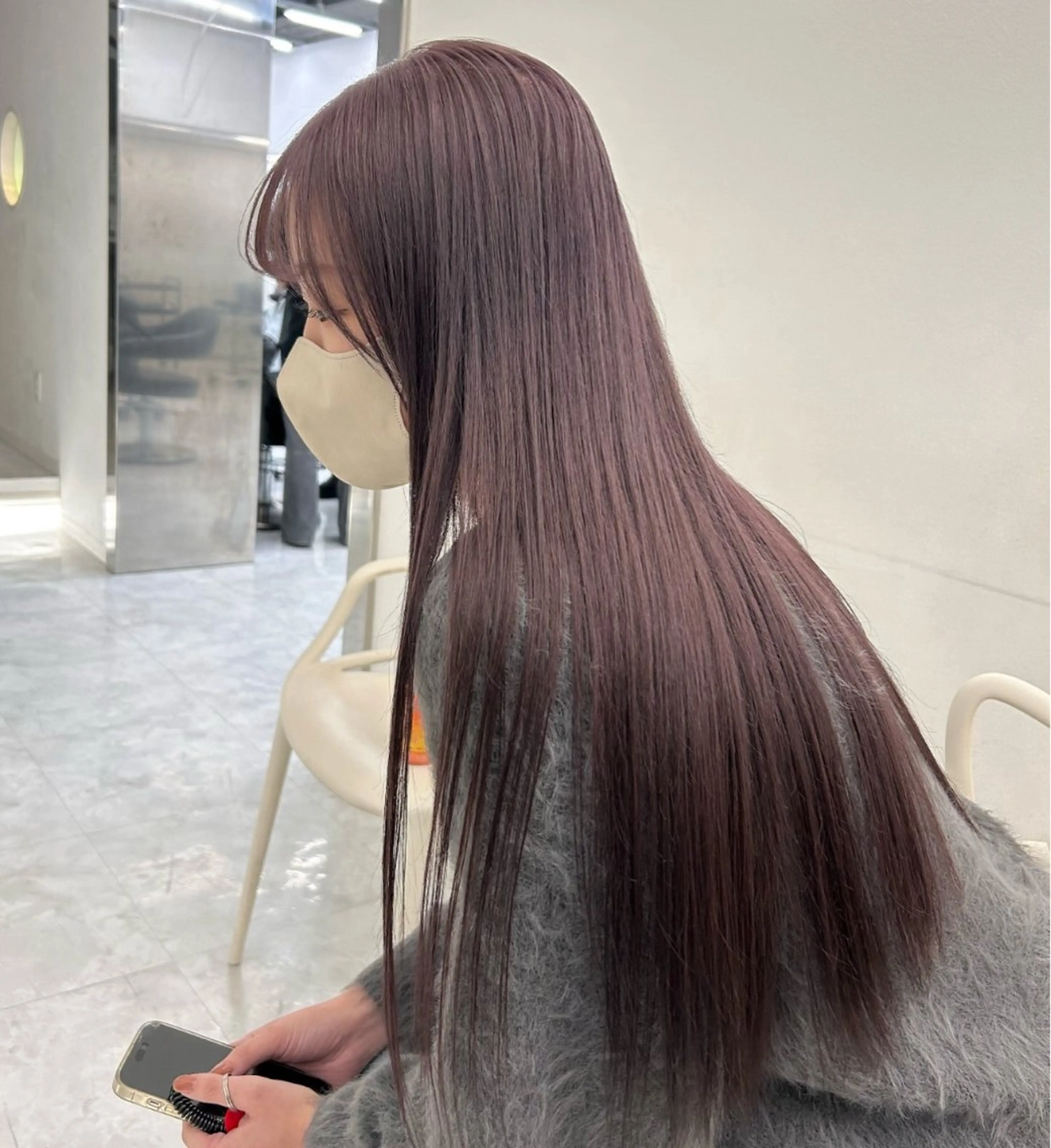 ロング ヘアカラー トリートメント 淡色ラベンダー♡ ニーナ🎀🦙のヘアスタイル