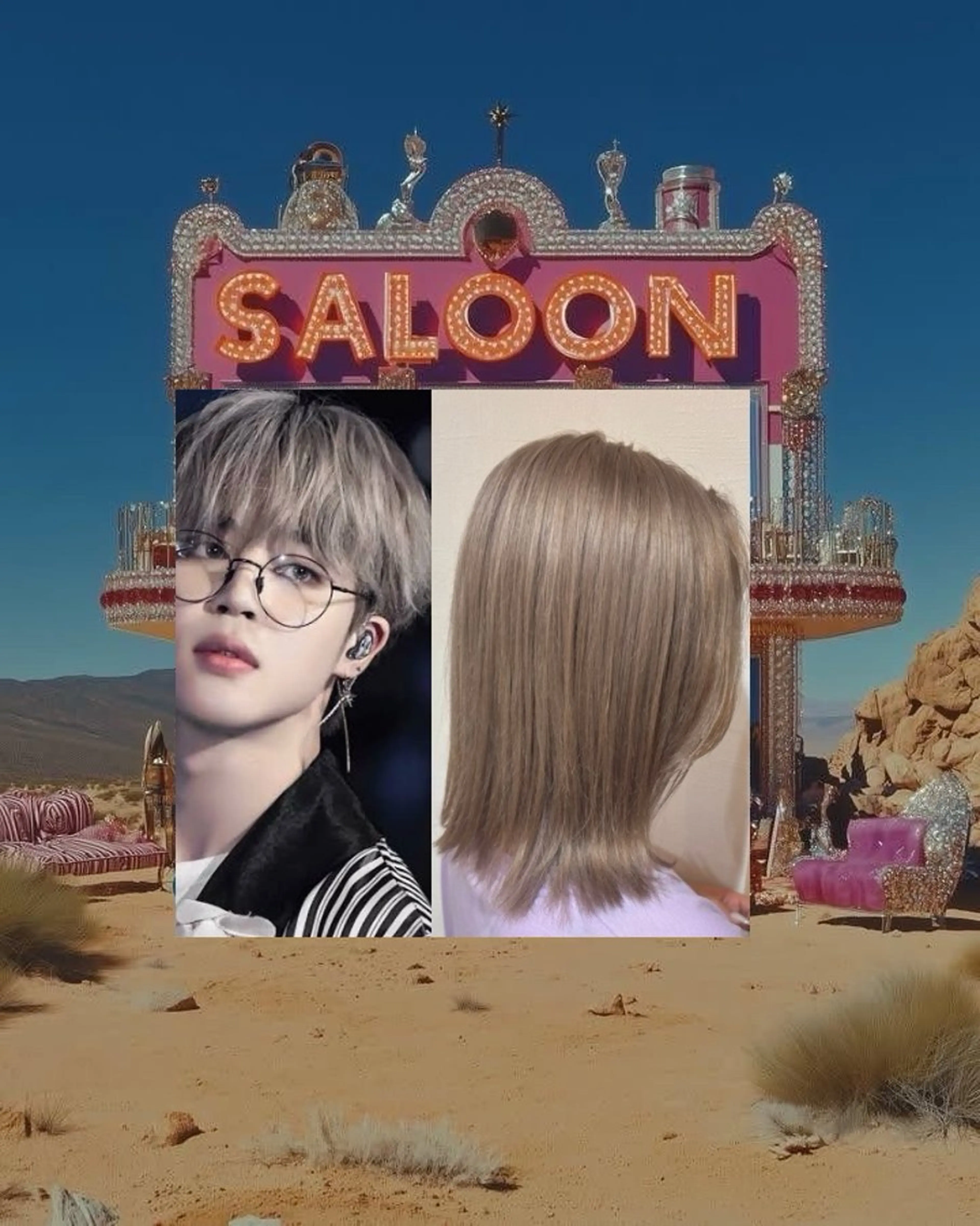 ミディアム カラー あやか/ハイトーンカ ラー/デザインカラーのヘアスタイル