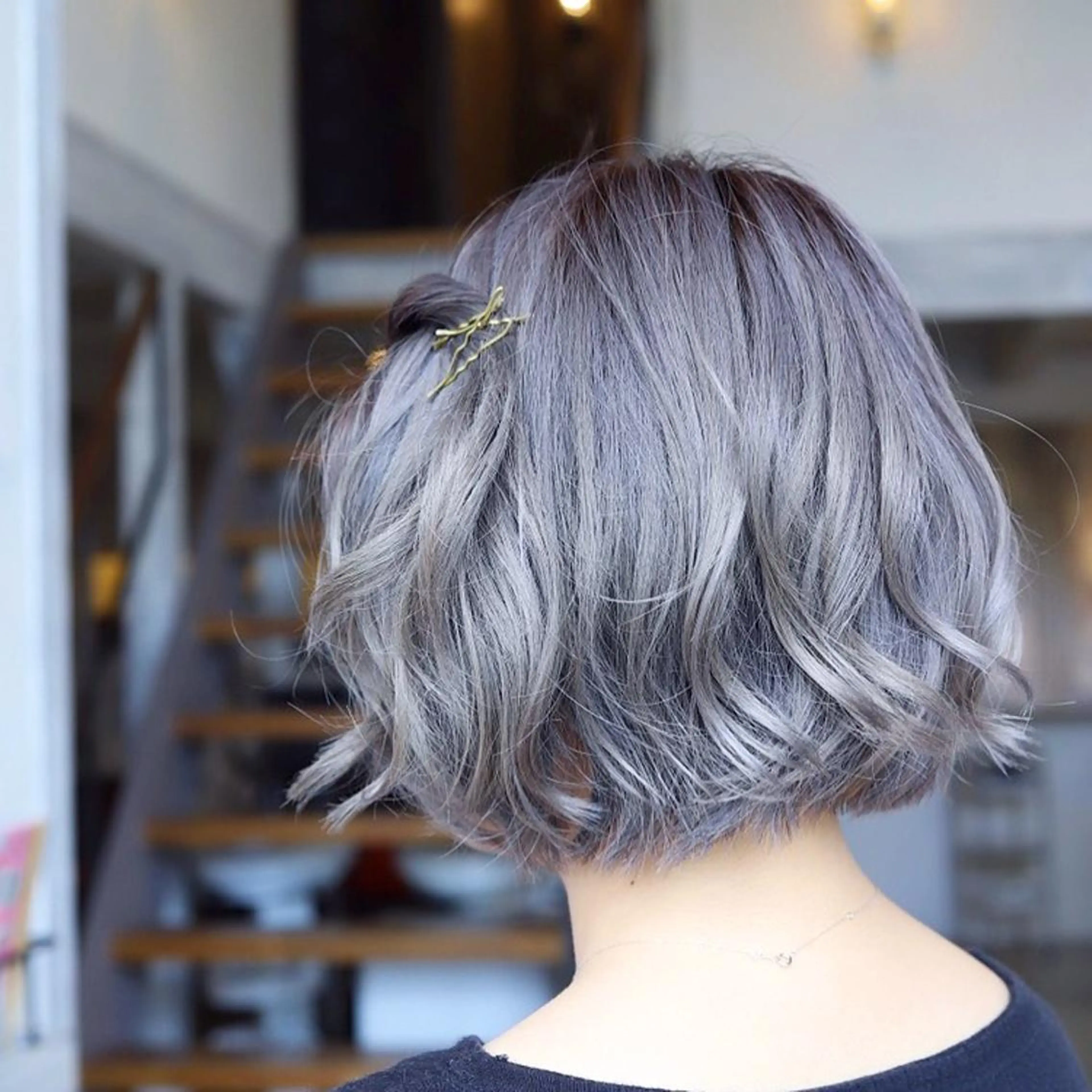 ミディアム カラー ダブルカラー シルバー 髪質改善＆ヘッドスパ Noix 【ノア】所属・田中 孝典のヘアスタイル