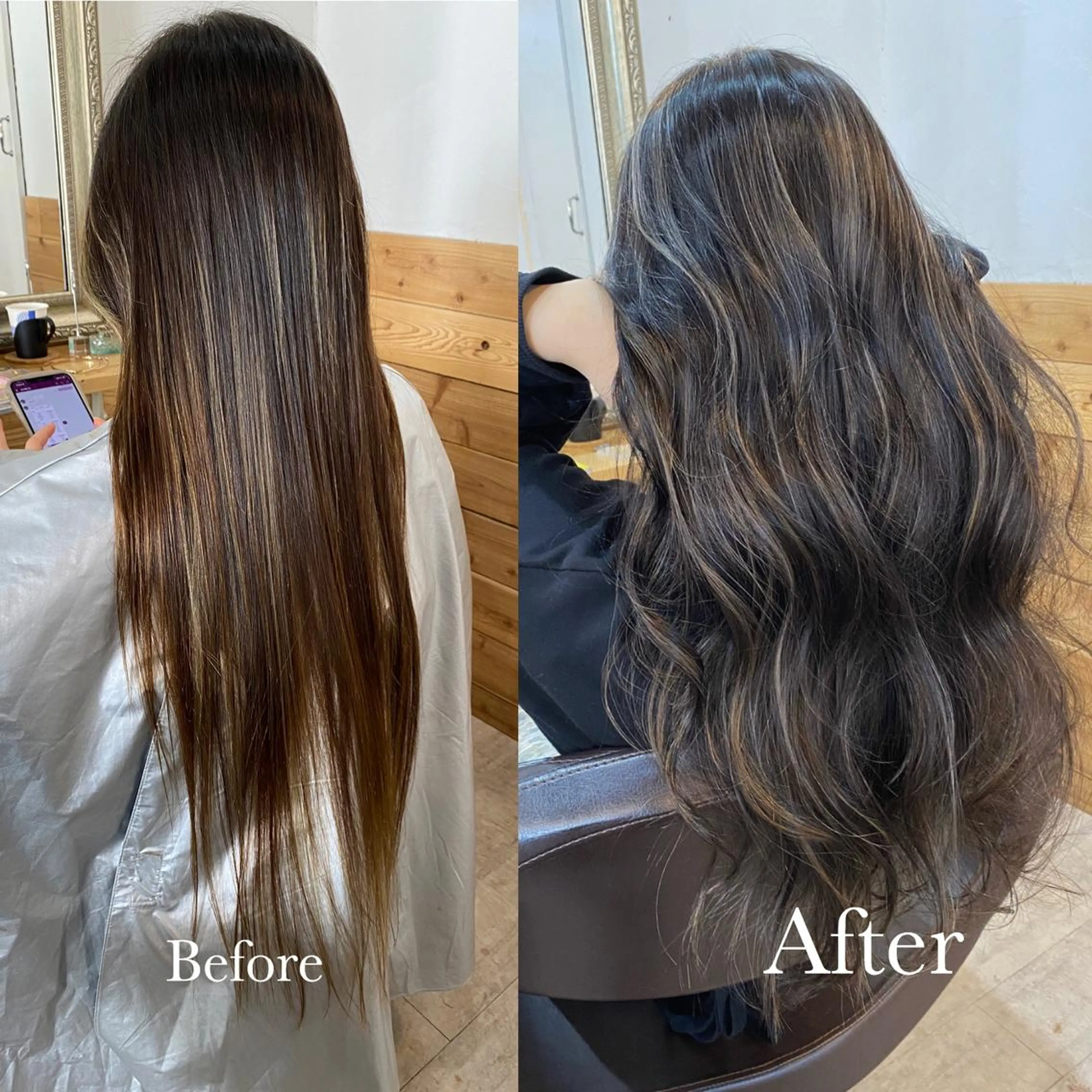 ロング カラー ヘアアレンジ ネイル マツエク・マツパ カット ヘアカラー ハイライト、レイヤー カット/西梅田/中西のヘアスタイル