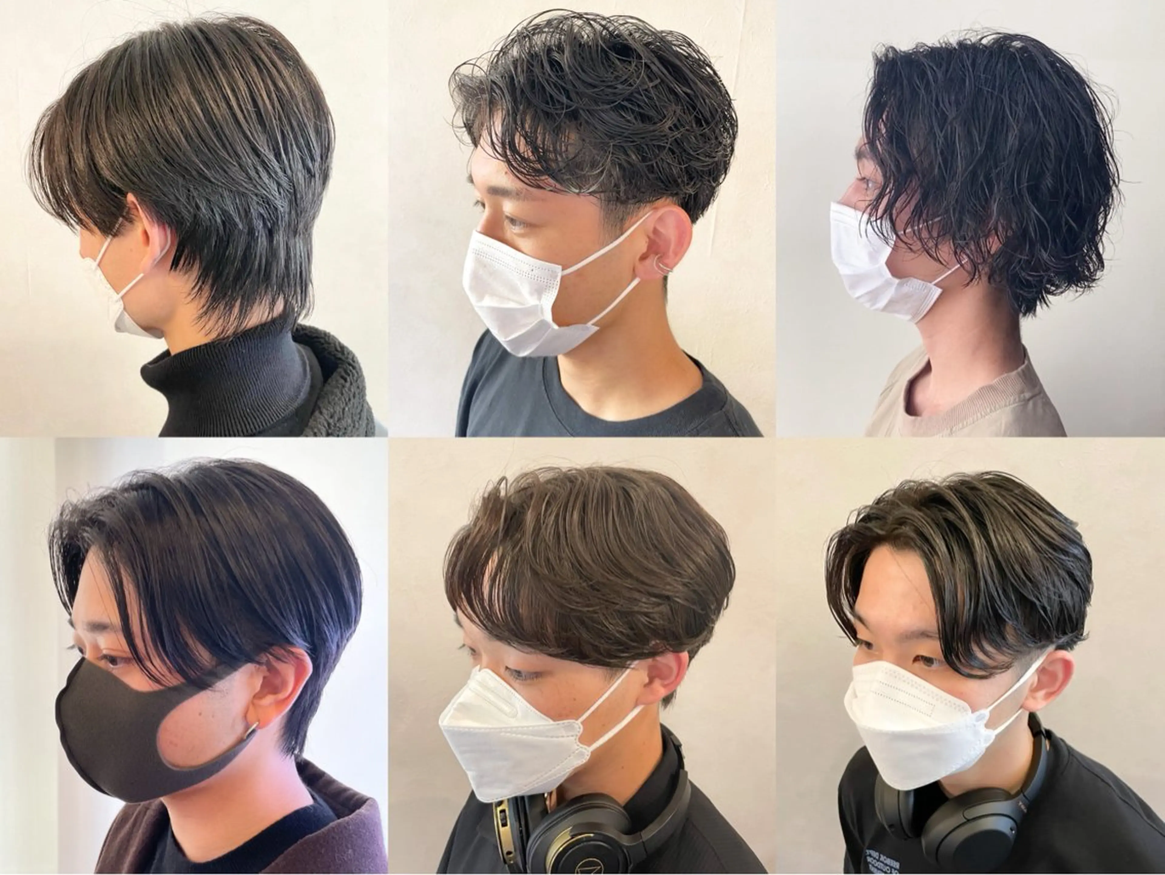 ミディアム パーマ メンズ センターパート レイヤー/艶カラー 🫧守利のヘアスタイル