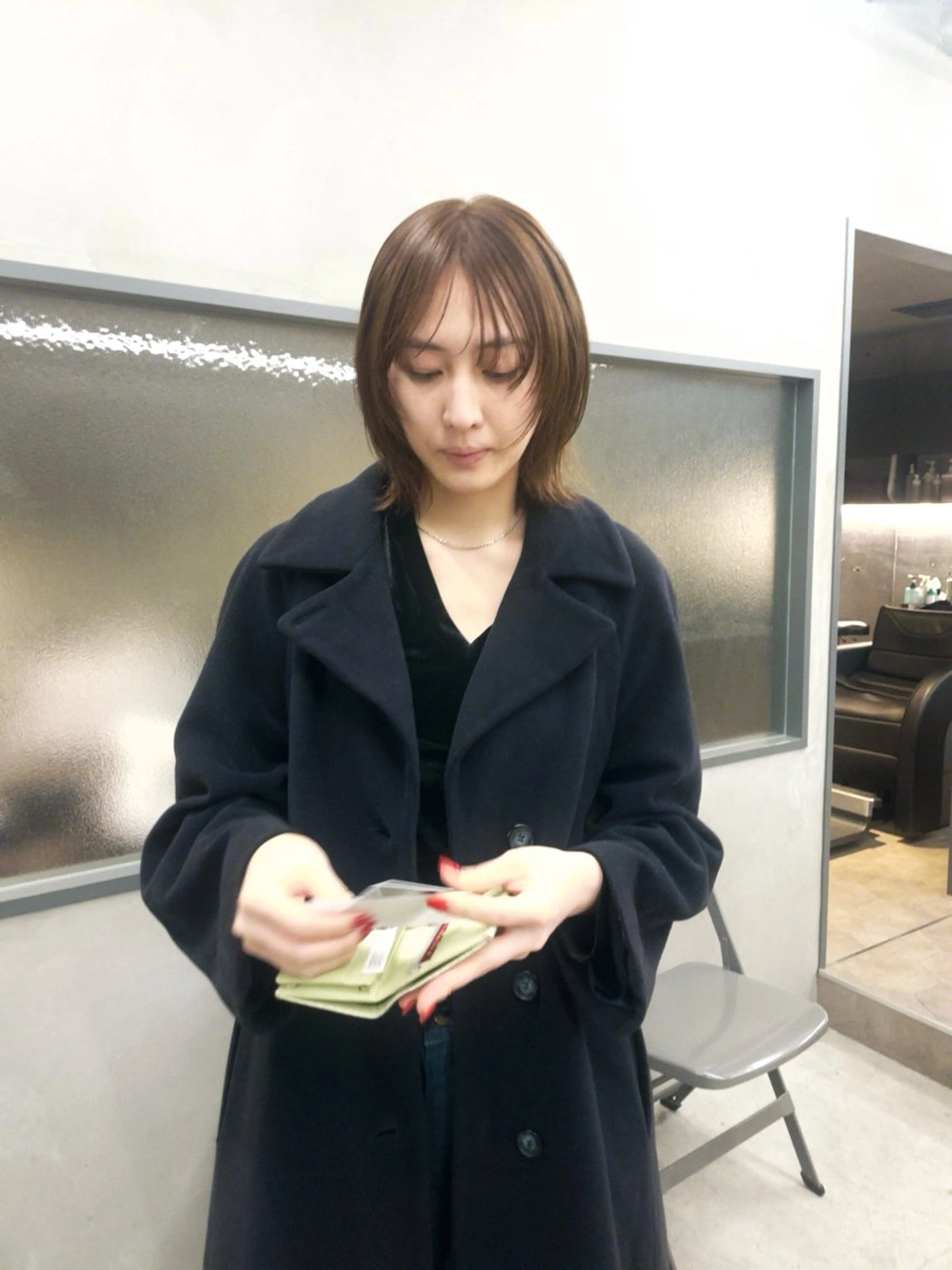 ミディアム カット 佐伯 和佳のヘアスタイル