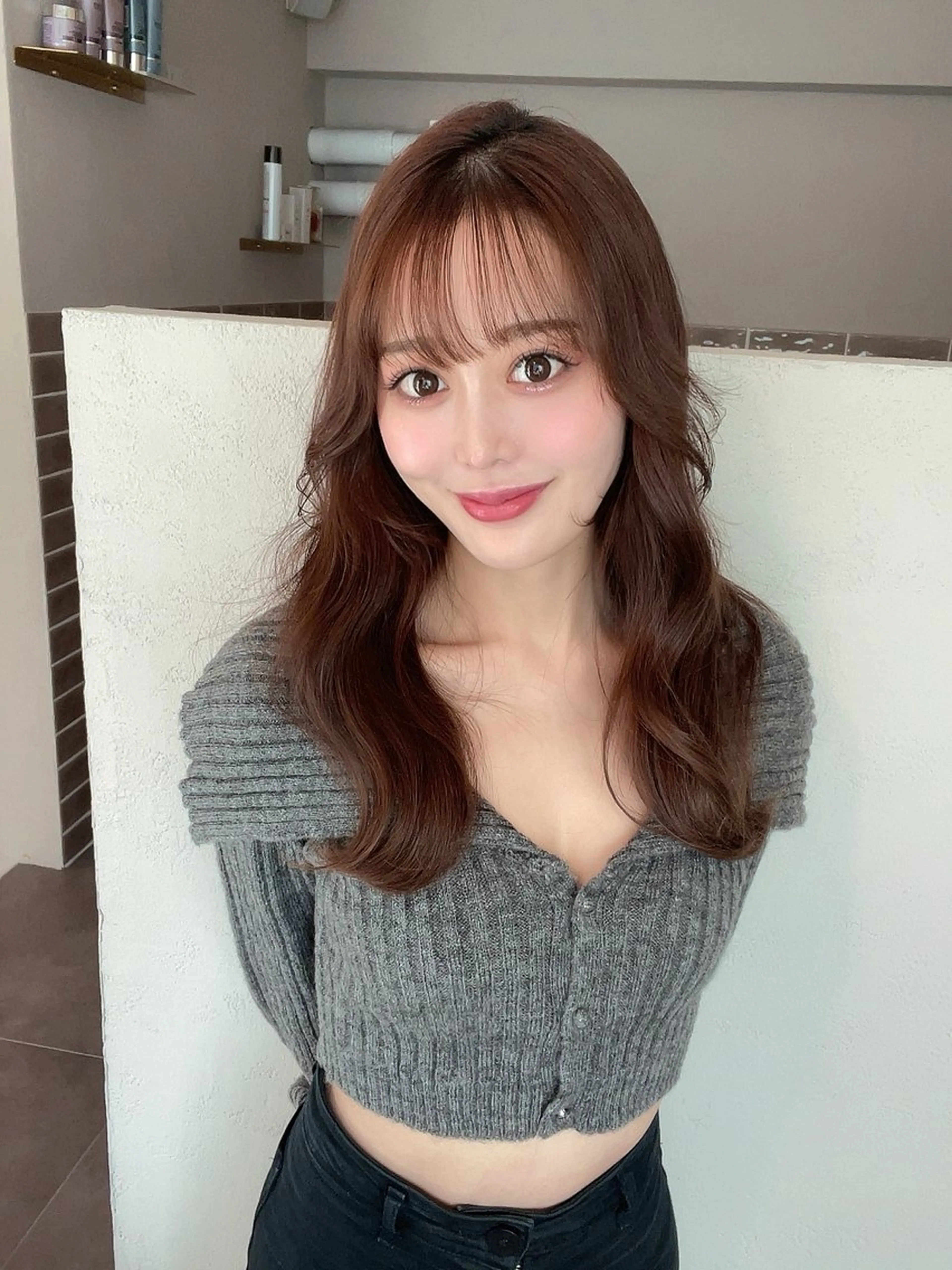 セミロング 韓国風ヘア レイヤーカット トリートメント 💐宮坂 歩💐のヘアスタイル