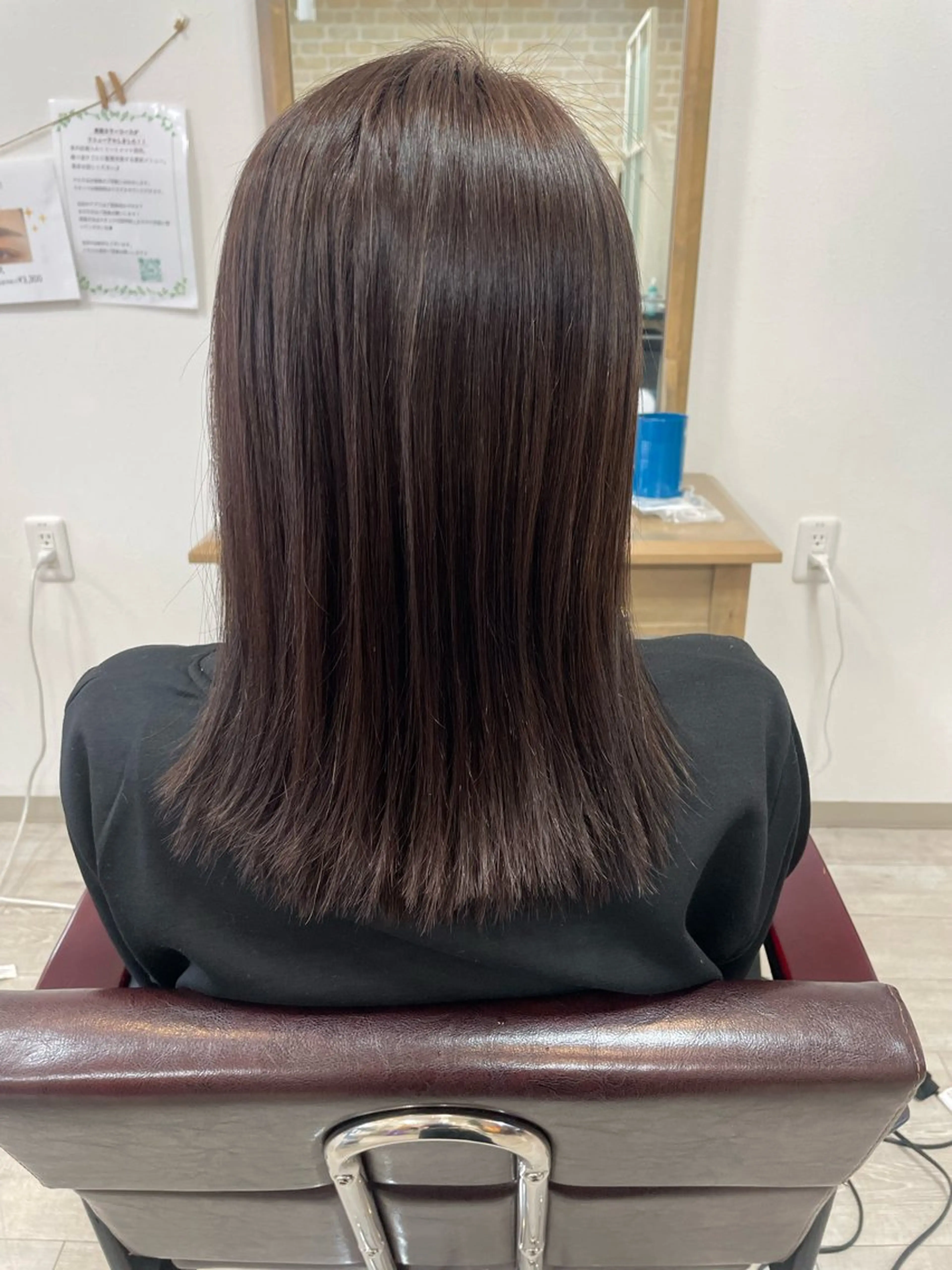 ミディアム 縮毛矯正 アイブロウ◎ rista藤岡佳世のヘアスタイル